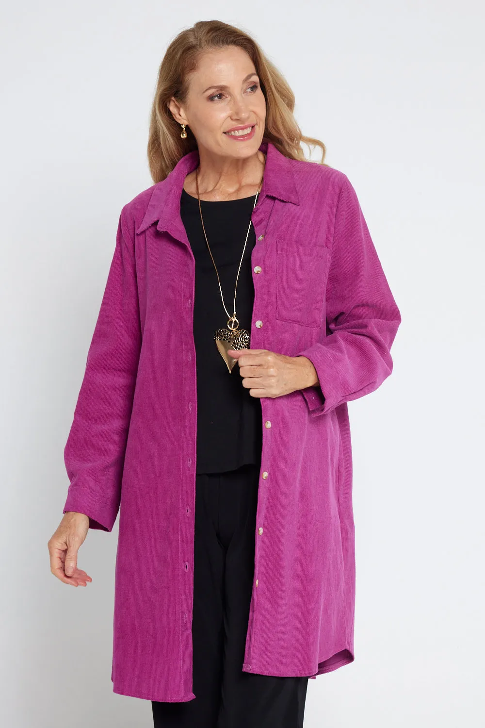 Parvati Corduroy Overshirt - Magenta