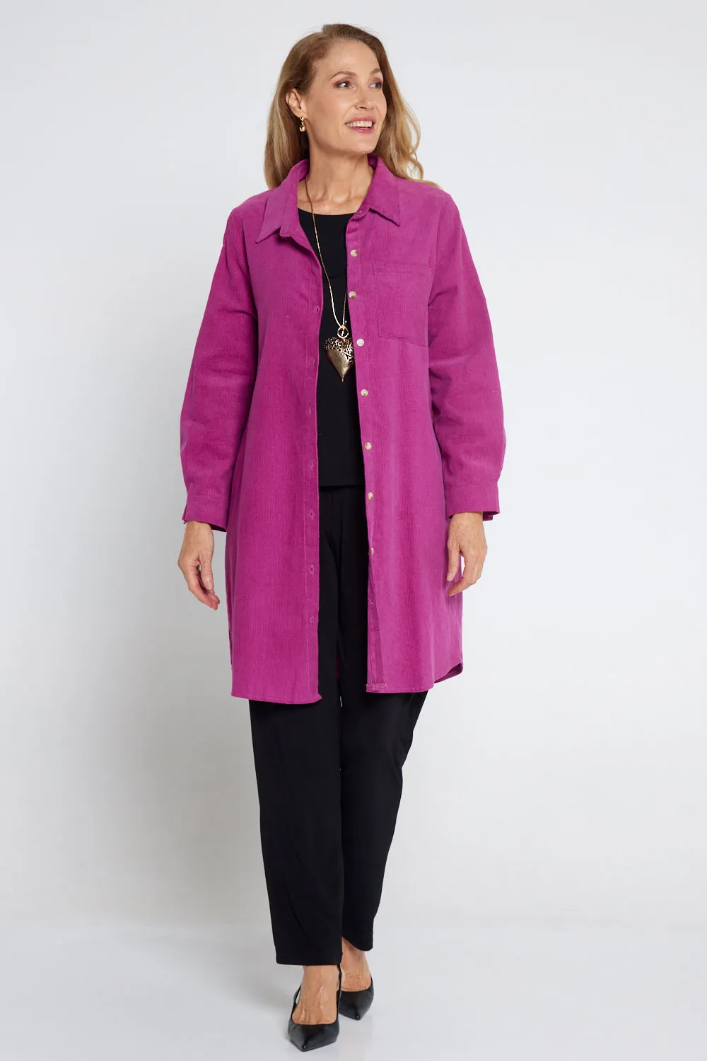 Parvati Corduroy Overshirt - Magenta