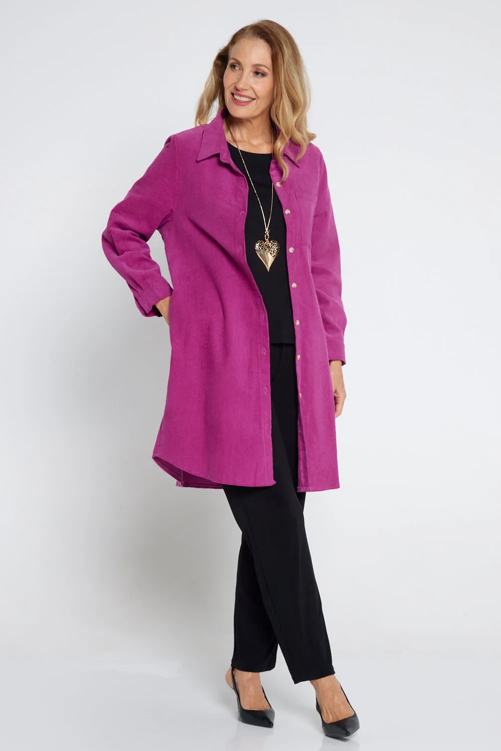 Parvati Corduroy Overshirt - Magenta