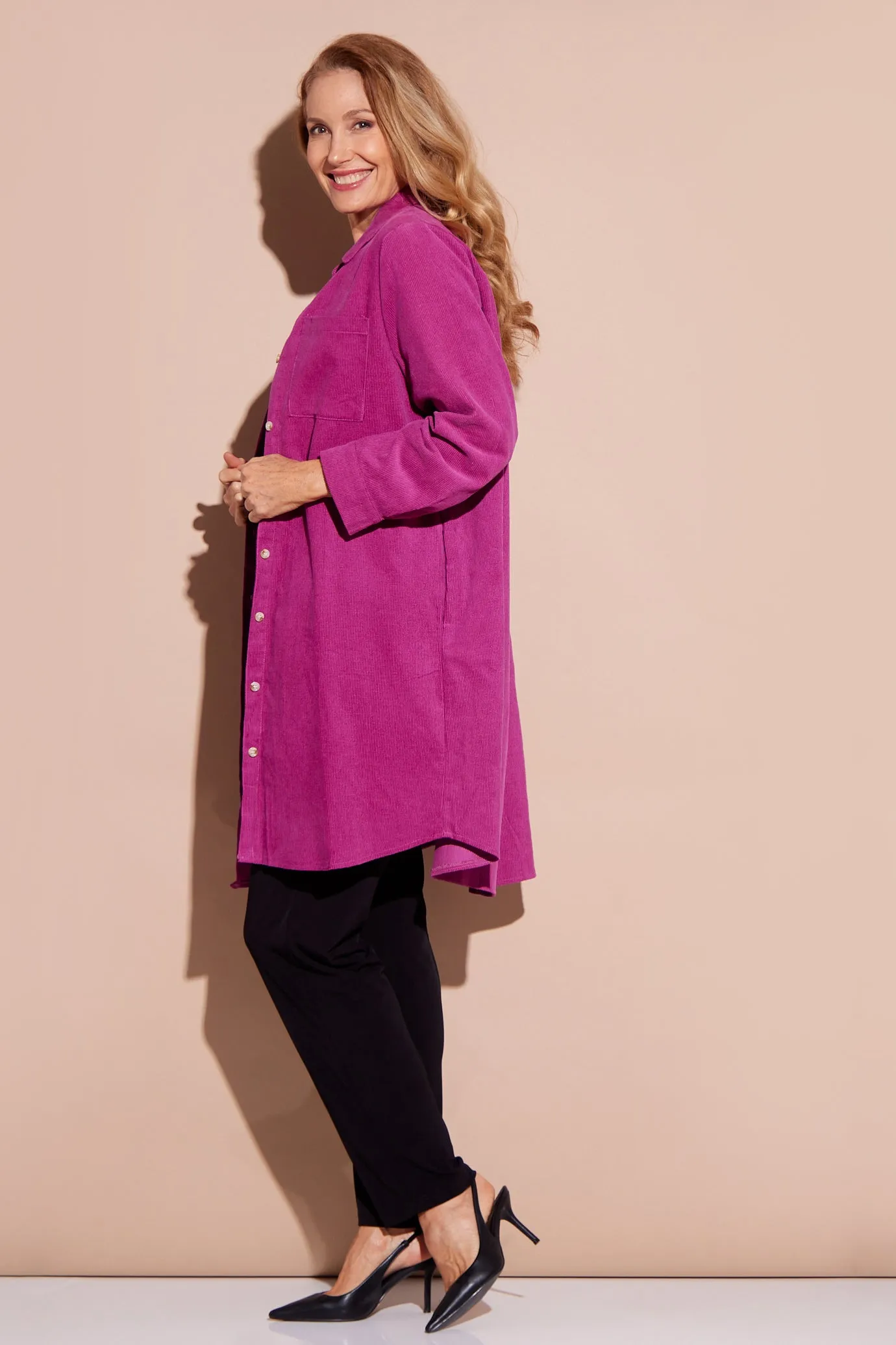 Parvati Corduroy Overshirt - Magenta