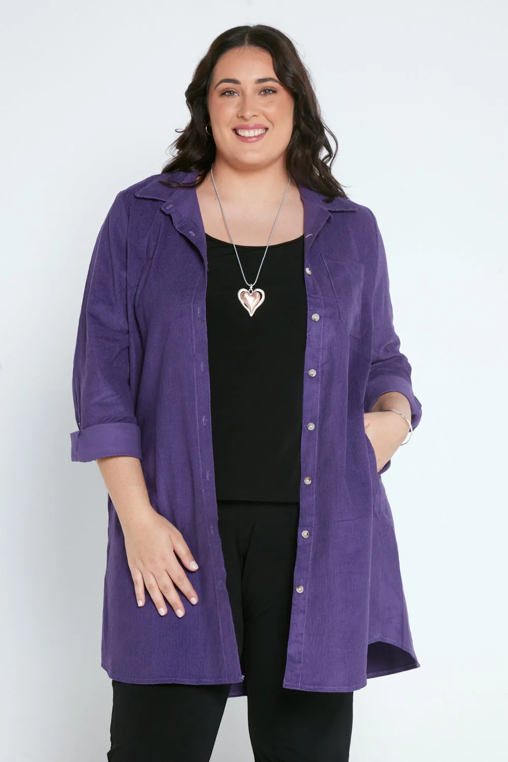 Parvati Corduroy Overshirt - Purple