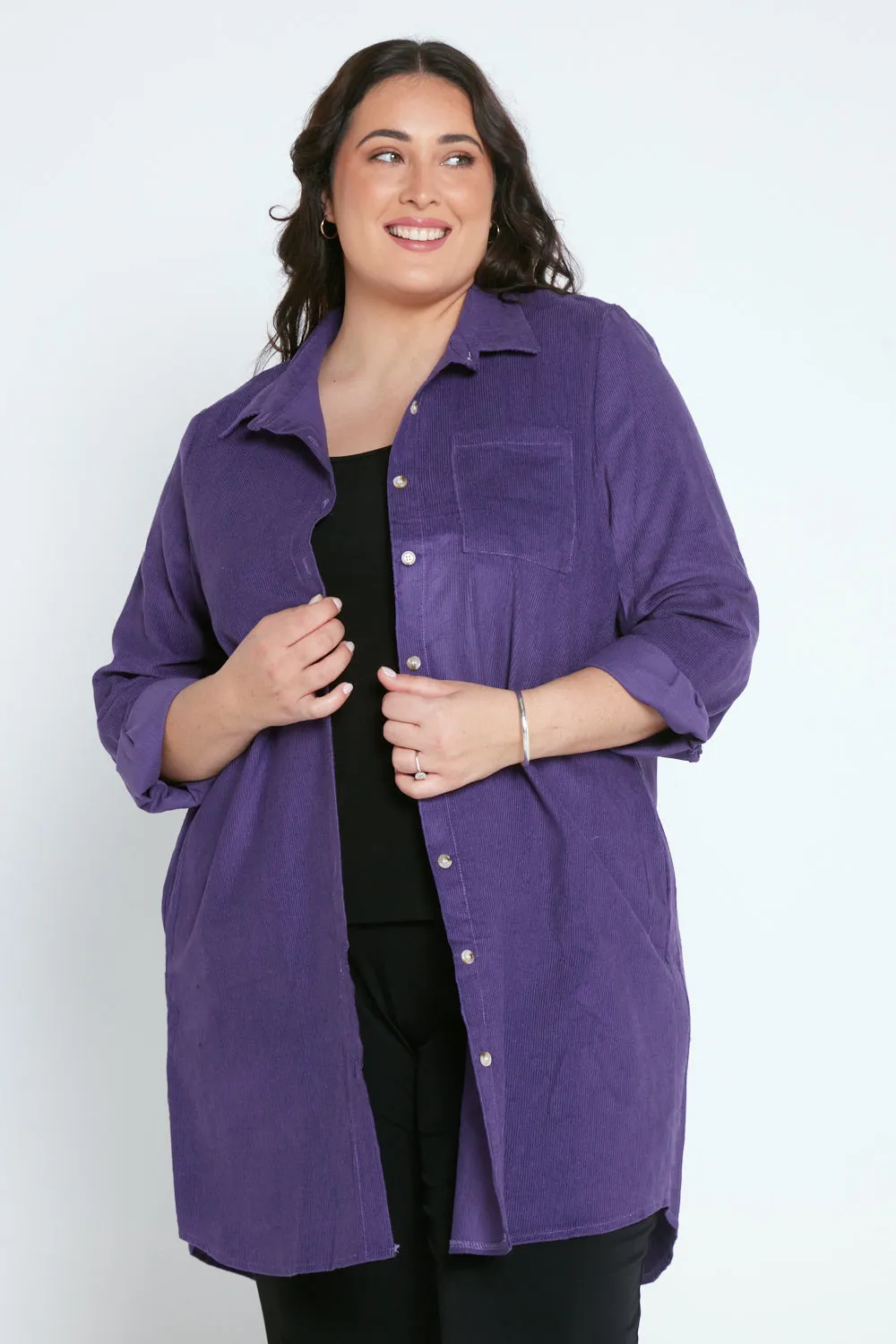 Parvati Corduroy Overshirt - Purple