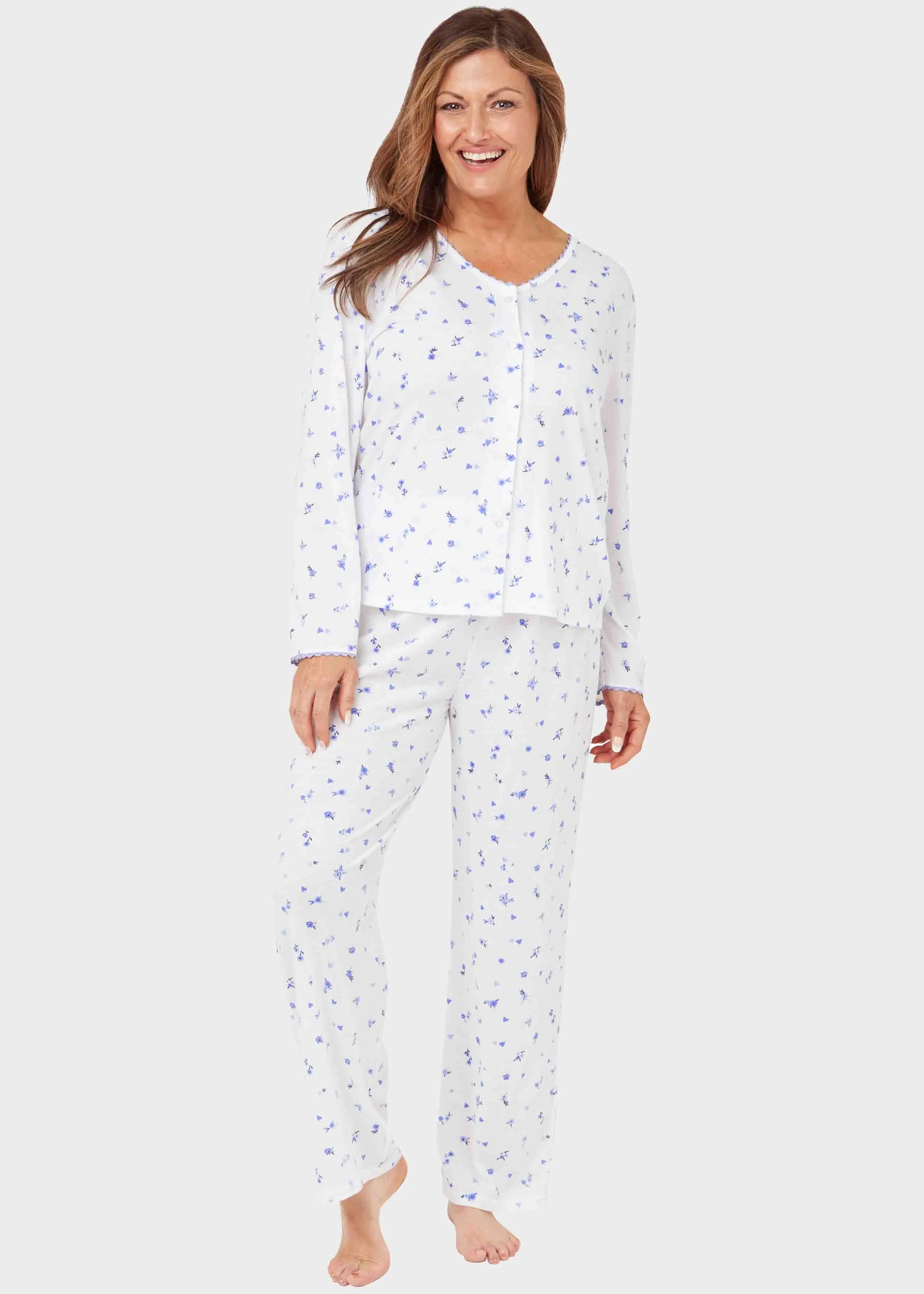 Piper Long Sleeve Cotton Jersey VELCRO® Brand Fastening PJ Set