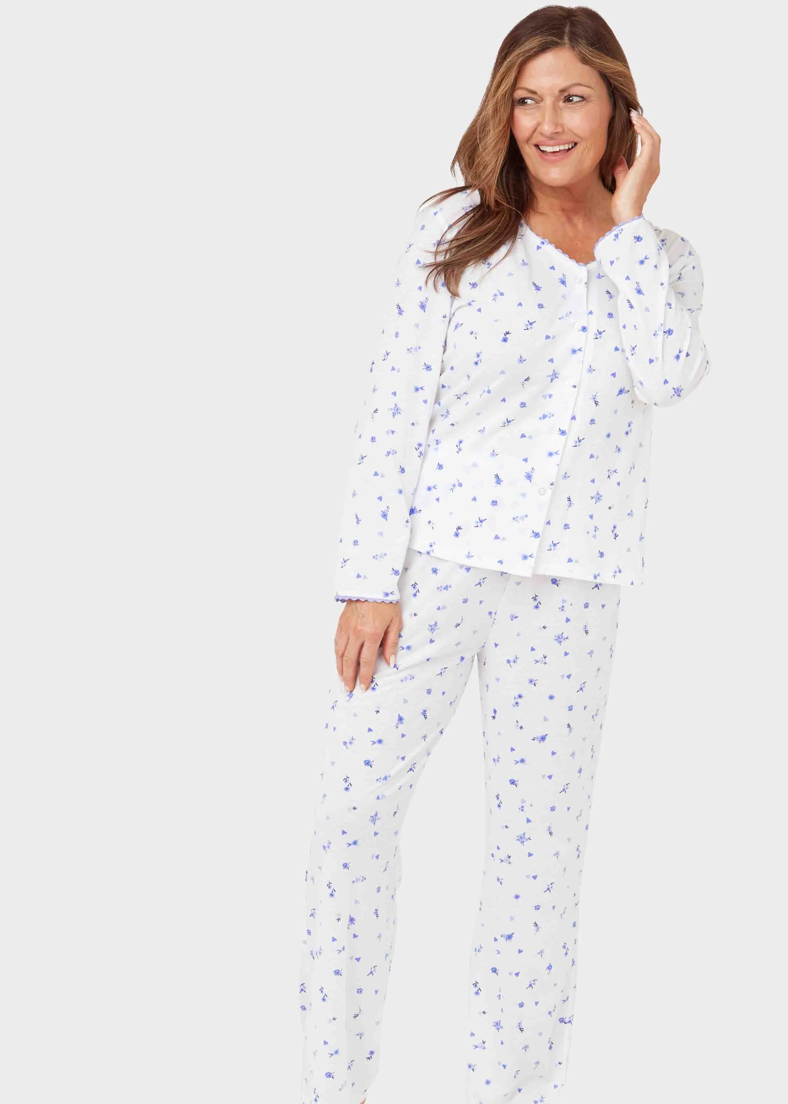 Piper Long Sleeve Cotton Jersey VELCRO® Brand Fastening PJ Set