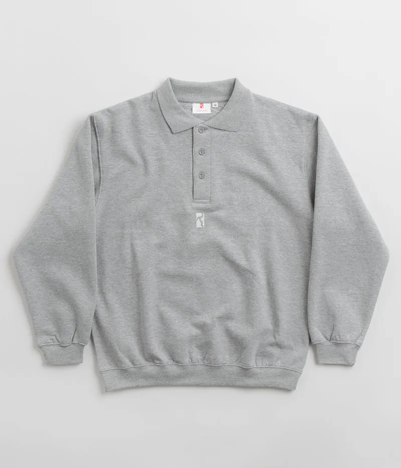 Poetic Collective Heavy Polo Sweatshirt - Heather Grey