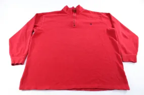 Polo by Ralph Lauren Embroidered Logo Red Quarter Zip Sweater