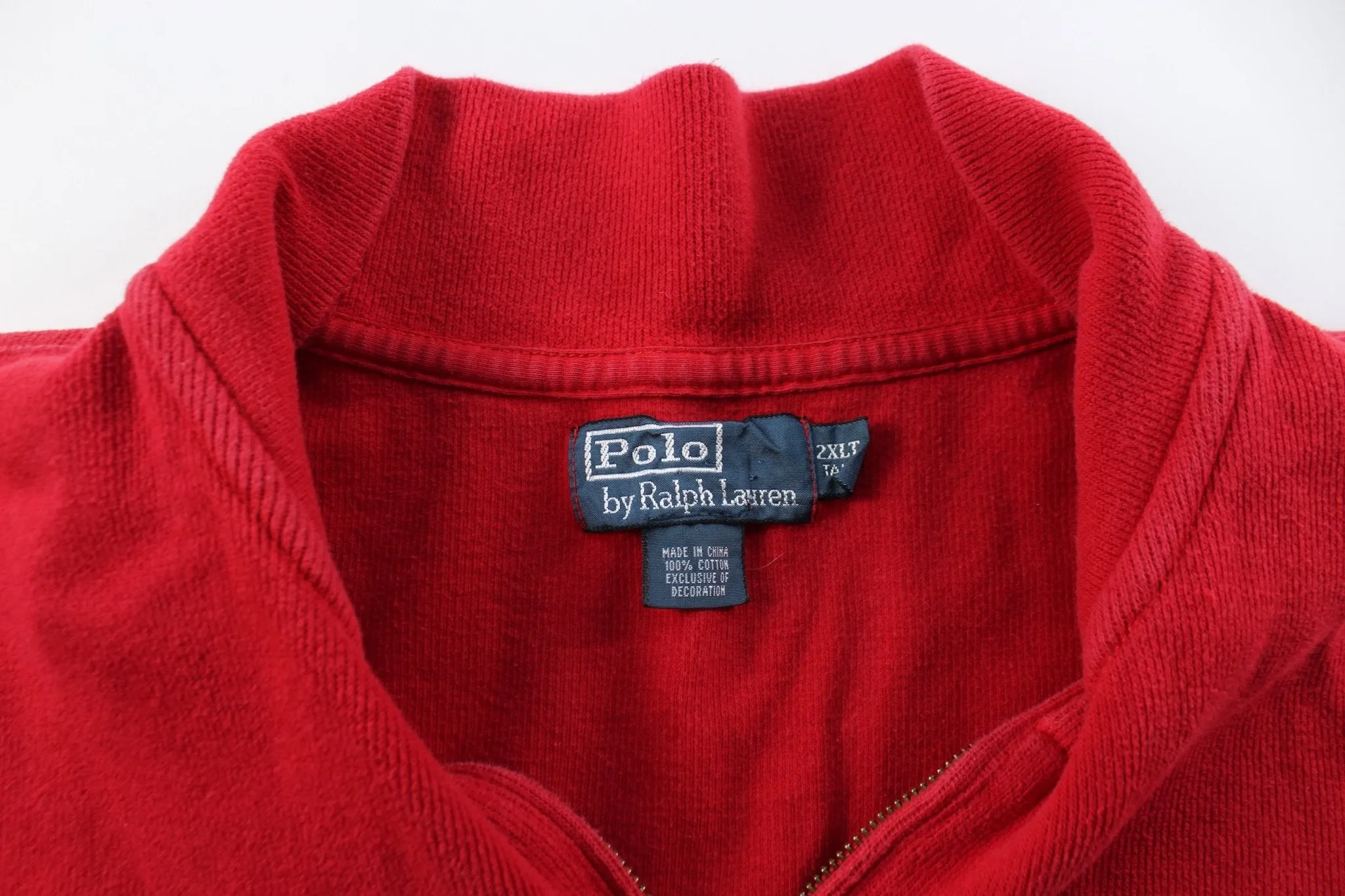 Polo by Ralph Lauren Embroidered Logo Red Quarter Zip Sweater