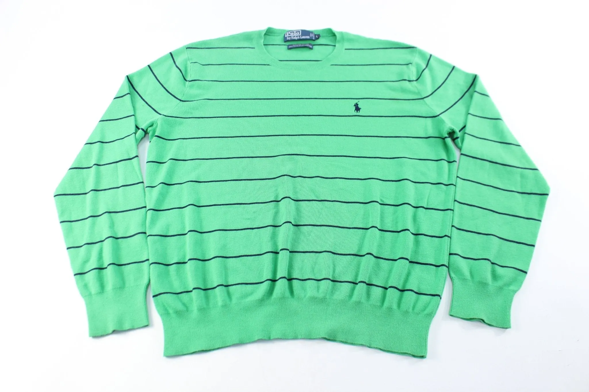 Polo by Ralph Lauren Embroidered Logo Striped Sweater