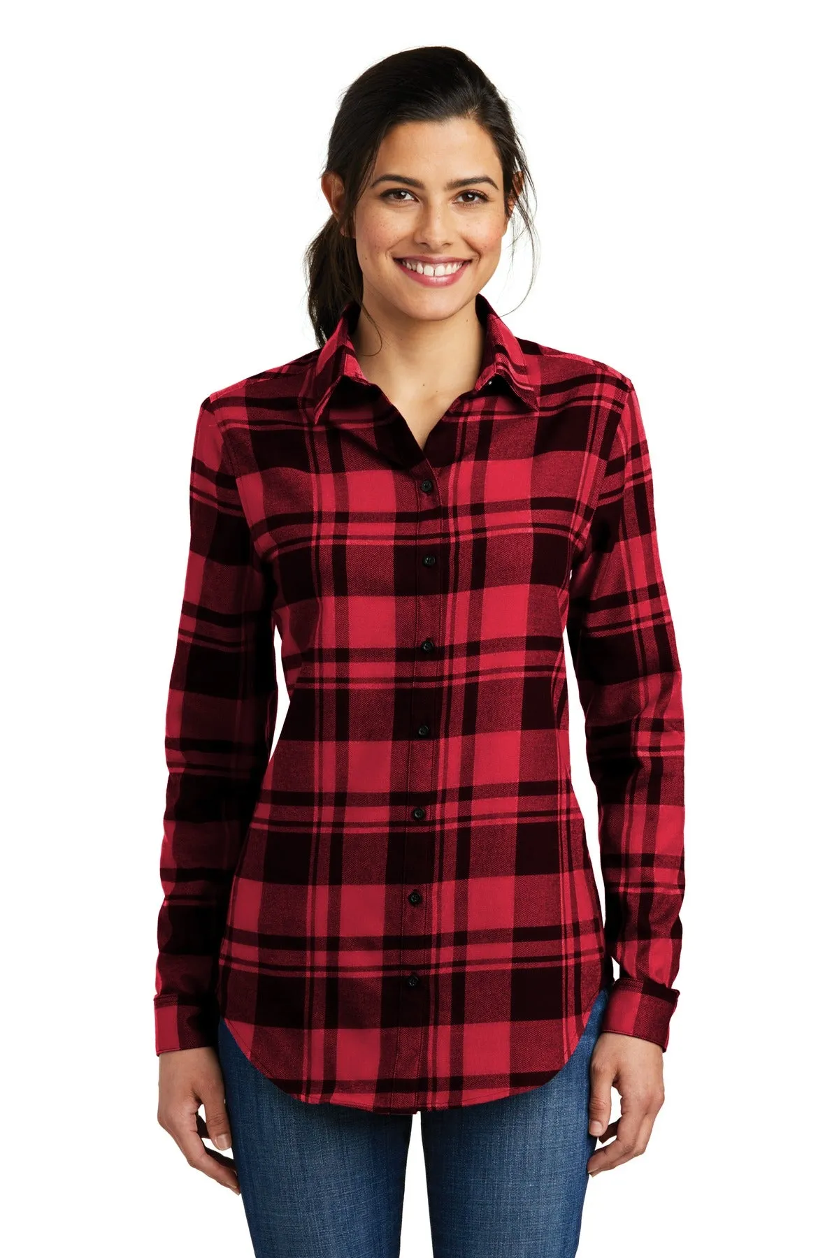 Port Authority® Ladies Plaid Flannel Tunic . LW668