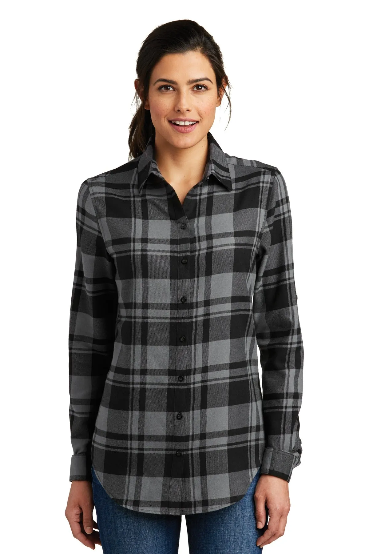 Port Authority® Ladies Plaid Flannel Tunic . LW668