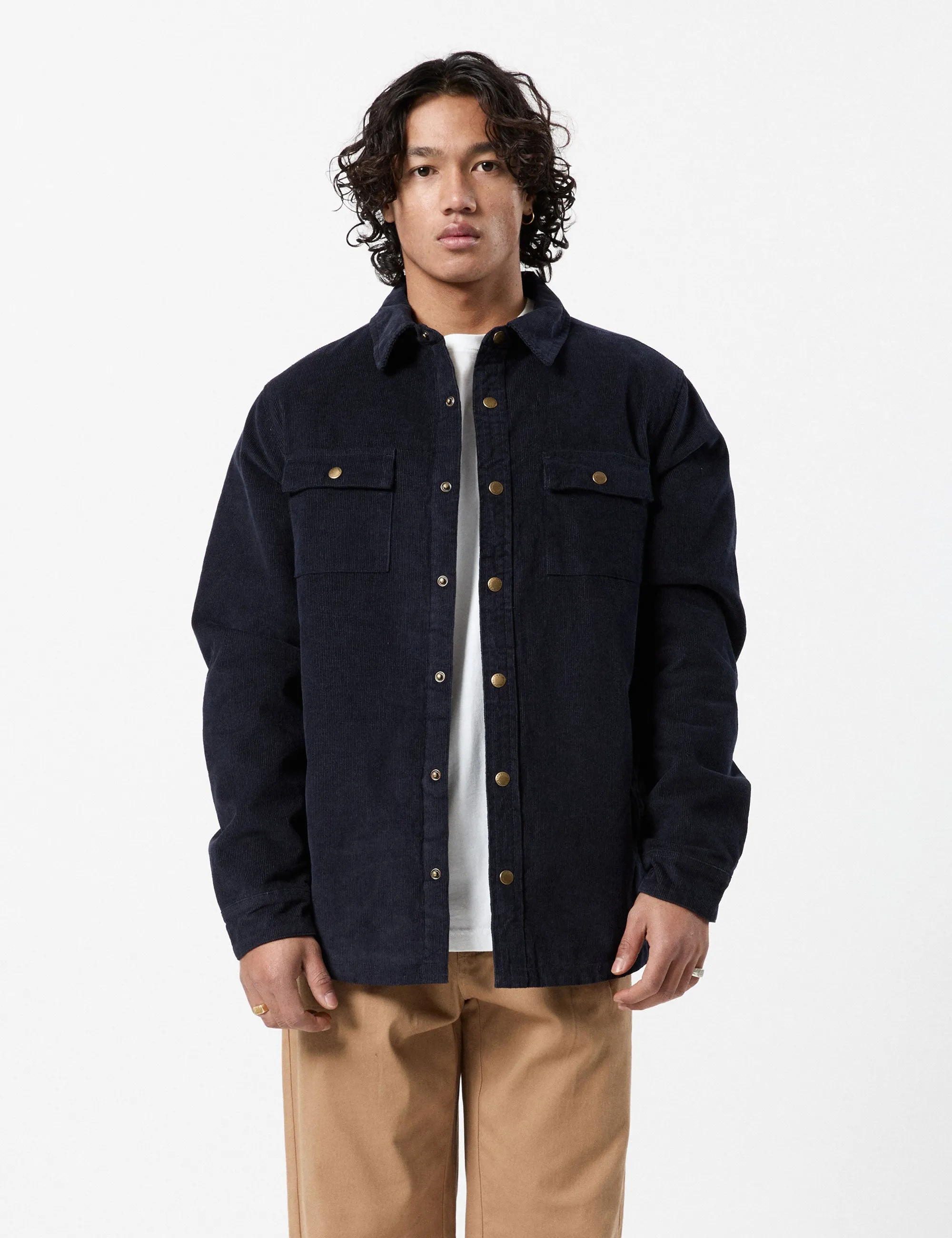 Quilted Cord Jacket - Navy