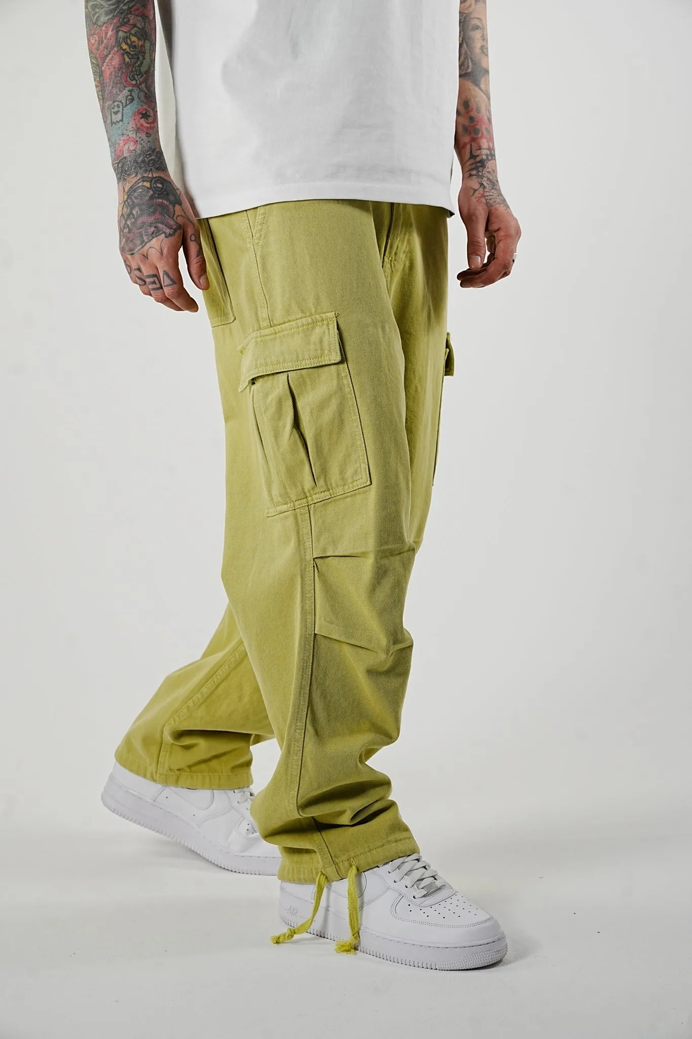 R11 Wide Fit Mustard Cargo Pants