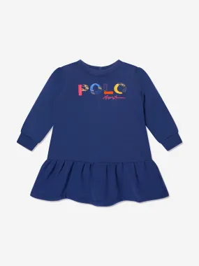 Ralph Lauren Baby Girls Polo Sweater Dress in Navy