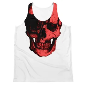 Red Skull Collar Bone Unisex Tank Top by Robert Bowen