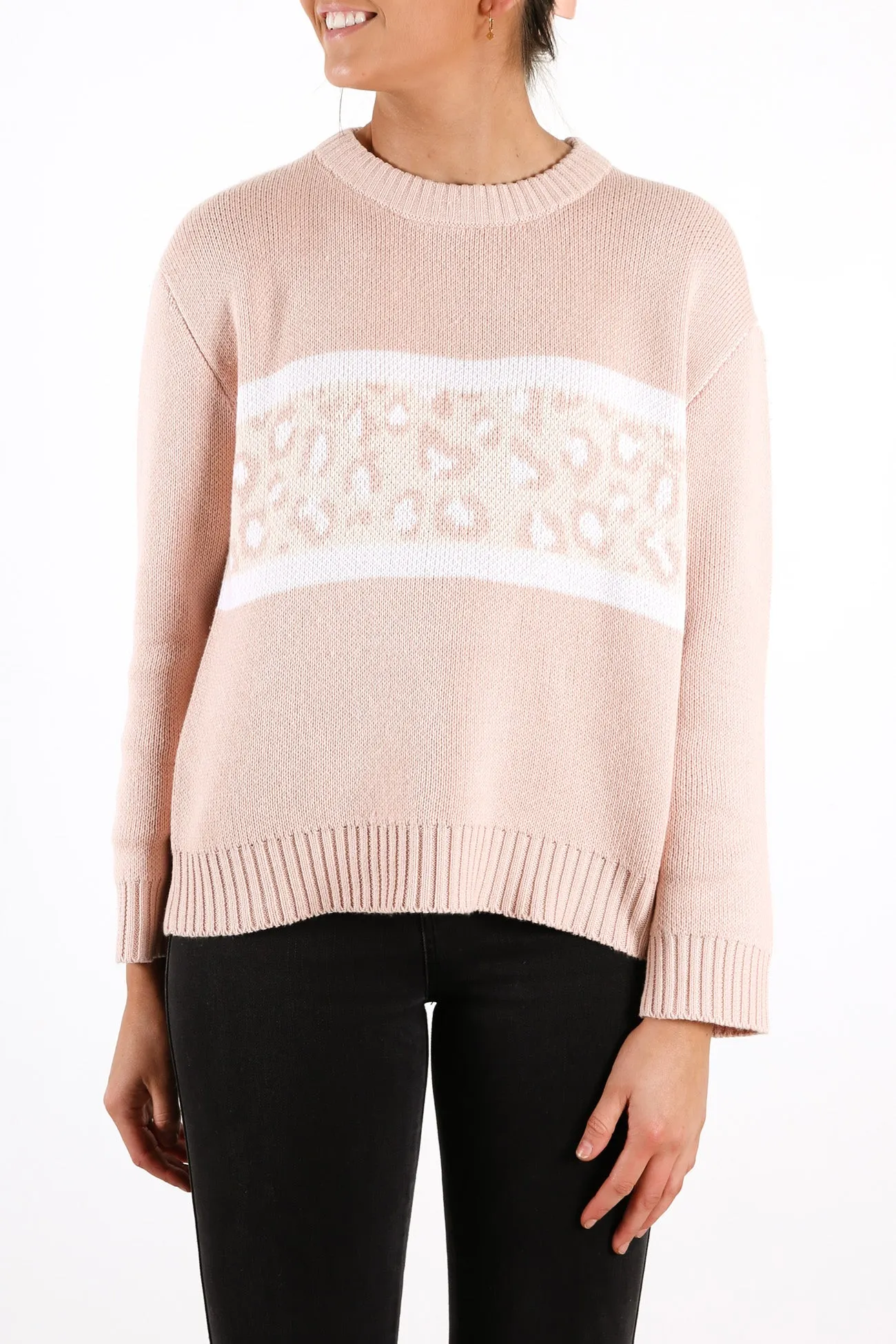 Reputation Knit Crew Pink