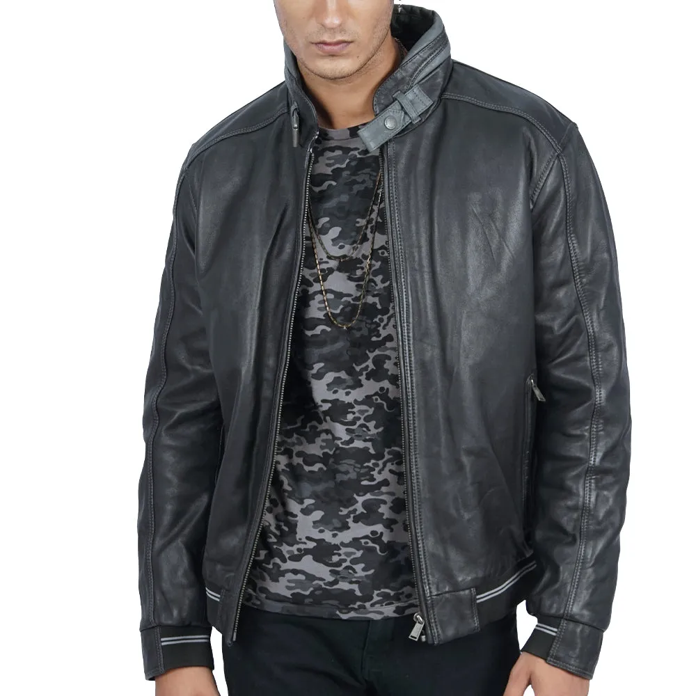 Rollo Bomber Leather Jacket