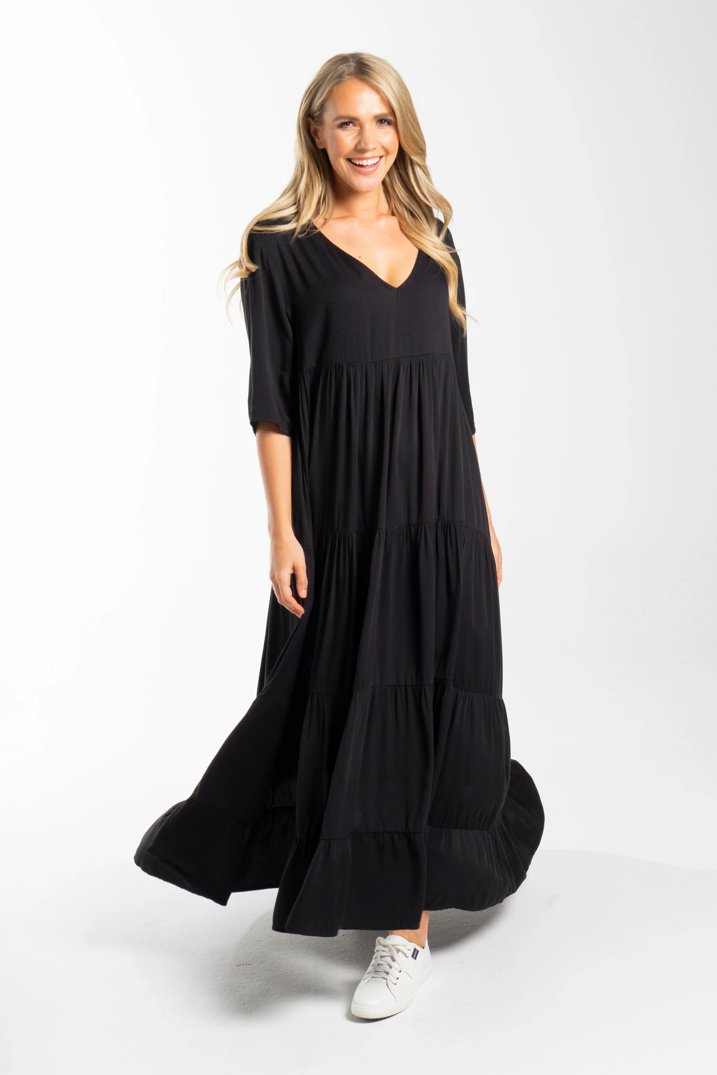 Ruffle Dress | Black | FINAL SALE