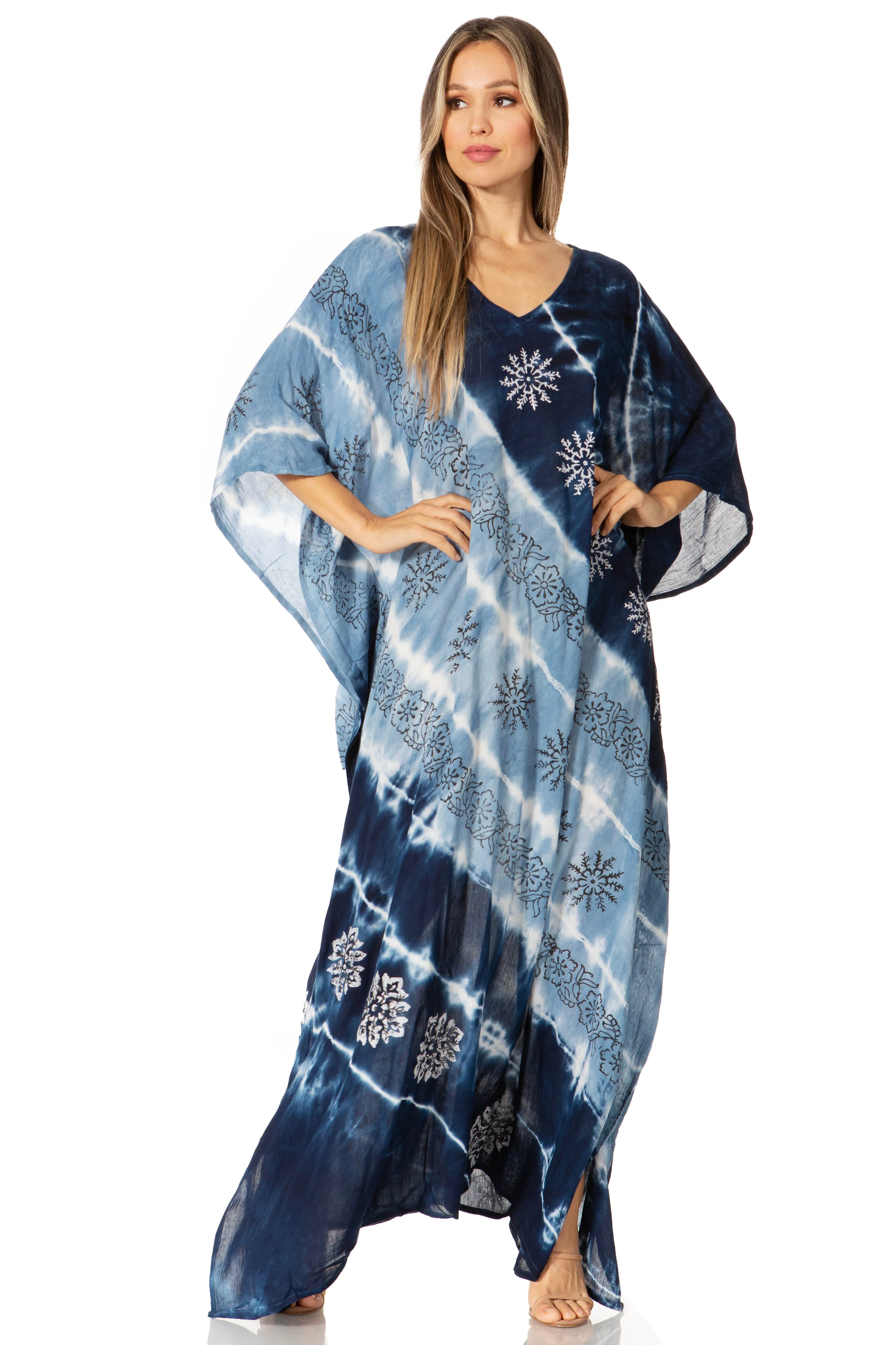 Sakkas Catia Women's Boho-Style Long Maxi Caftan for Lounging and Casual Wear