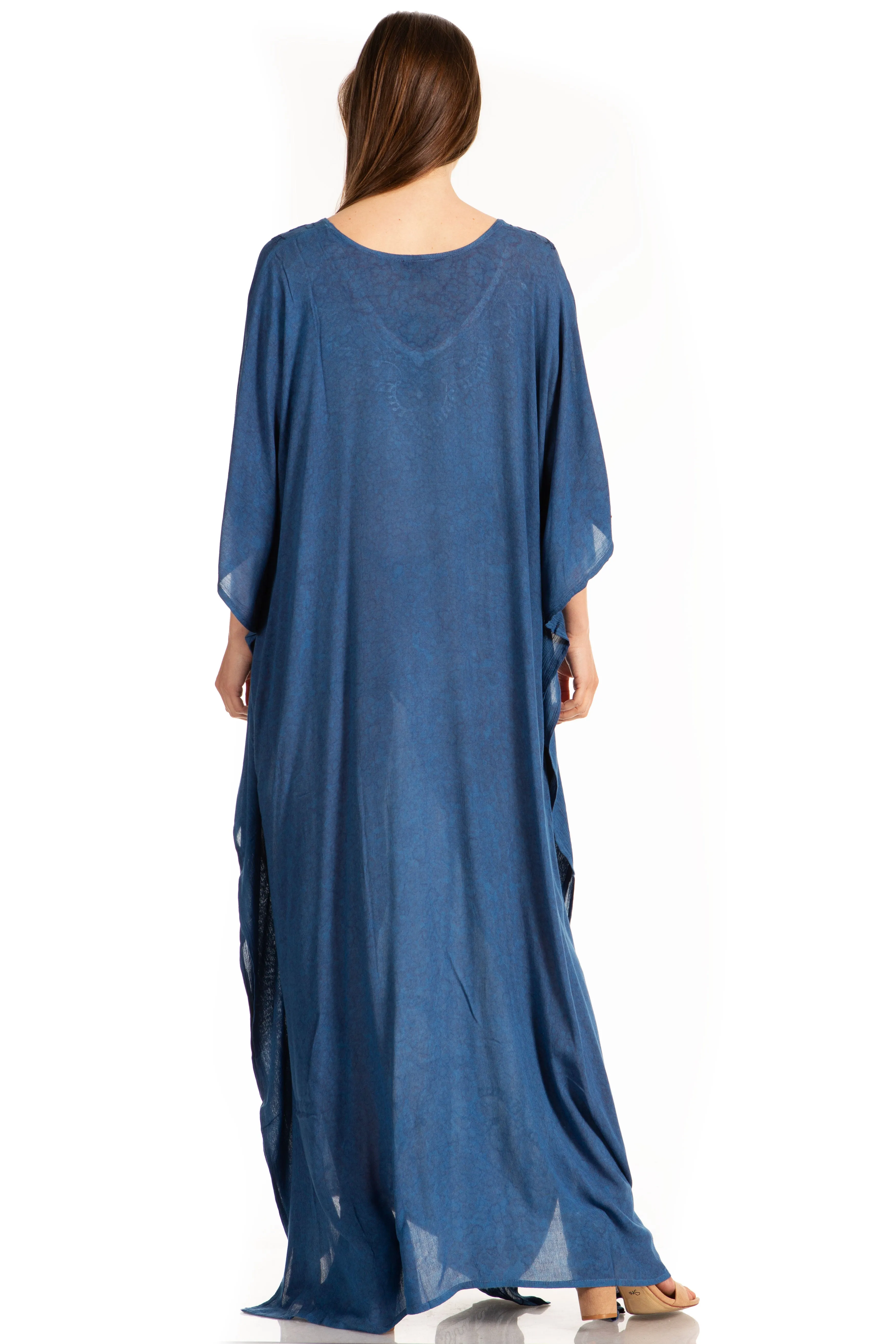 Sakkas Catia Women's Boho-Style Long Maxi Caftan for Lounging and Casual Wear