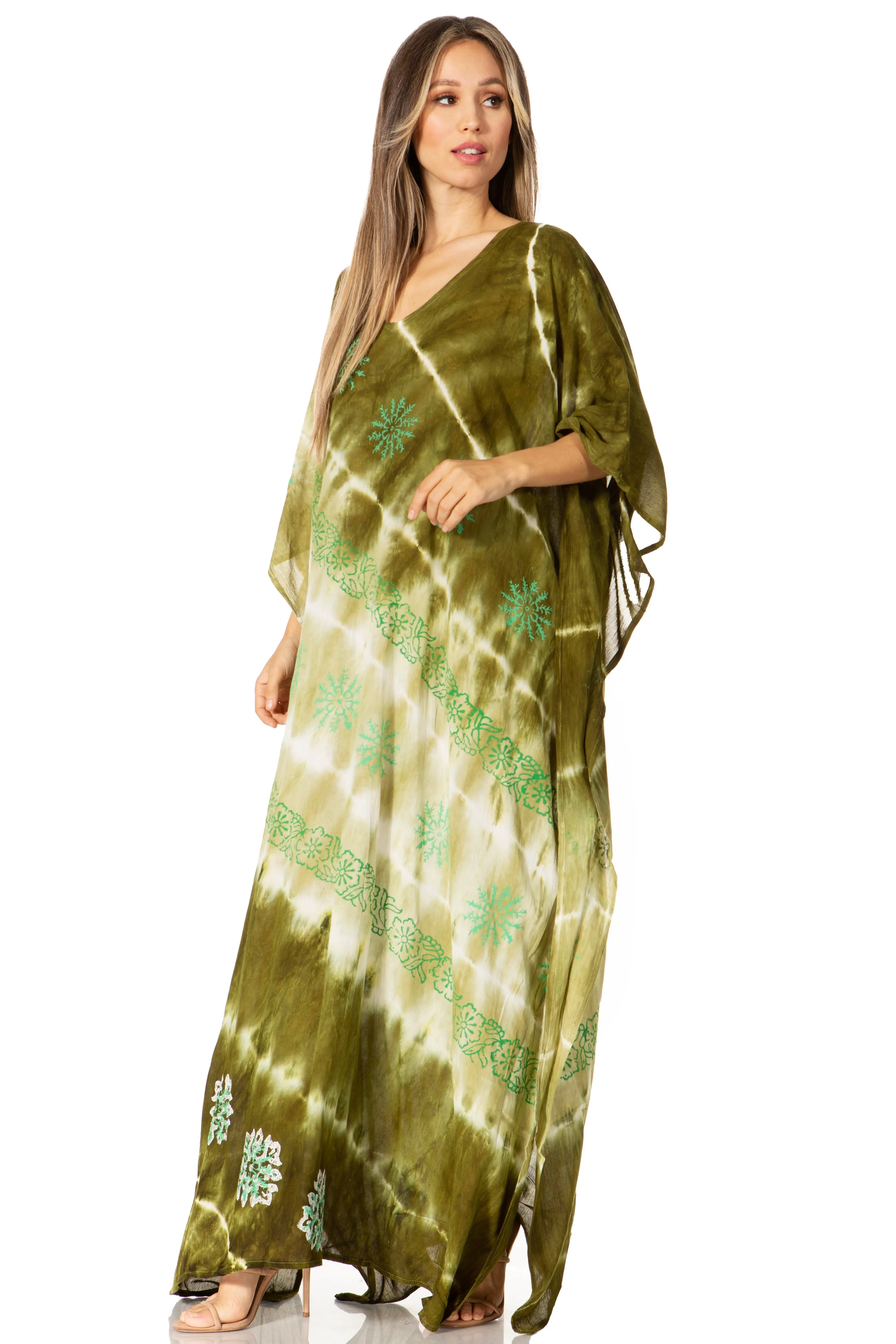 Sakkas Catia Women's Boho-Style Long Maxi Caftan for Lounging and Casual Wear