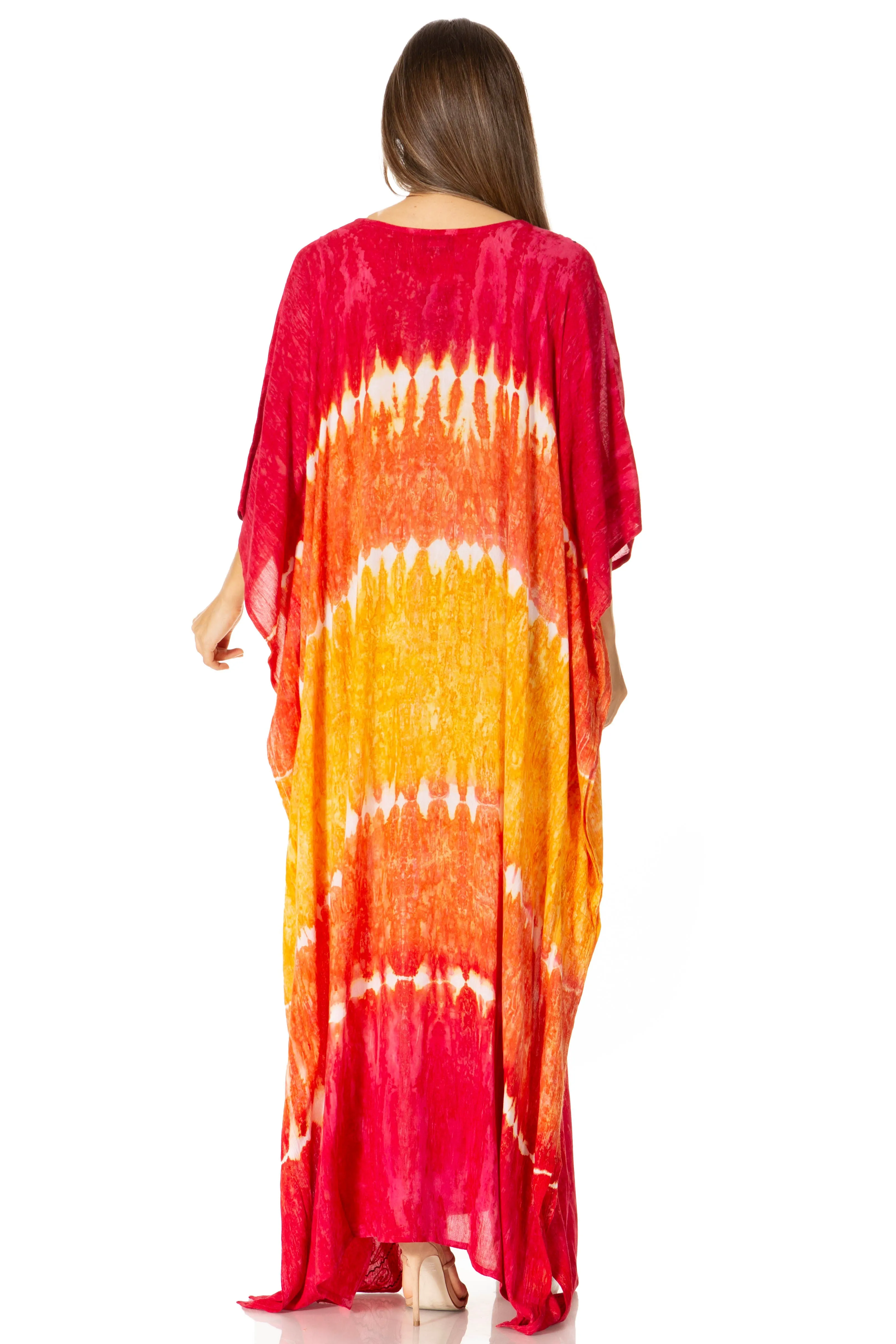 Sakkas Catia Women's Boho-Style Long Maxi Caftan for Lounging and Casual Wear