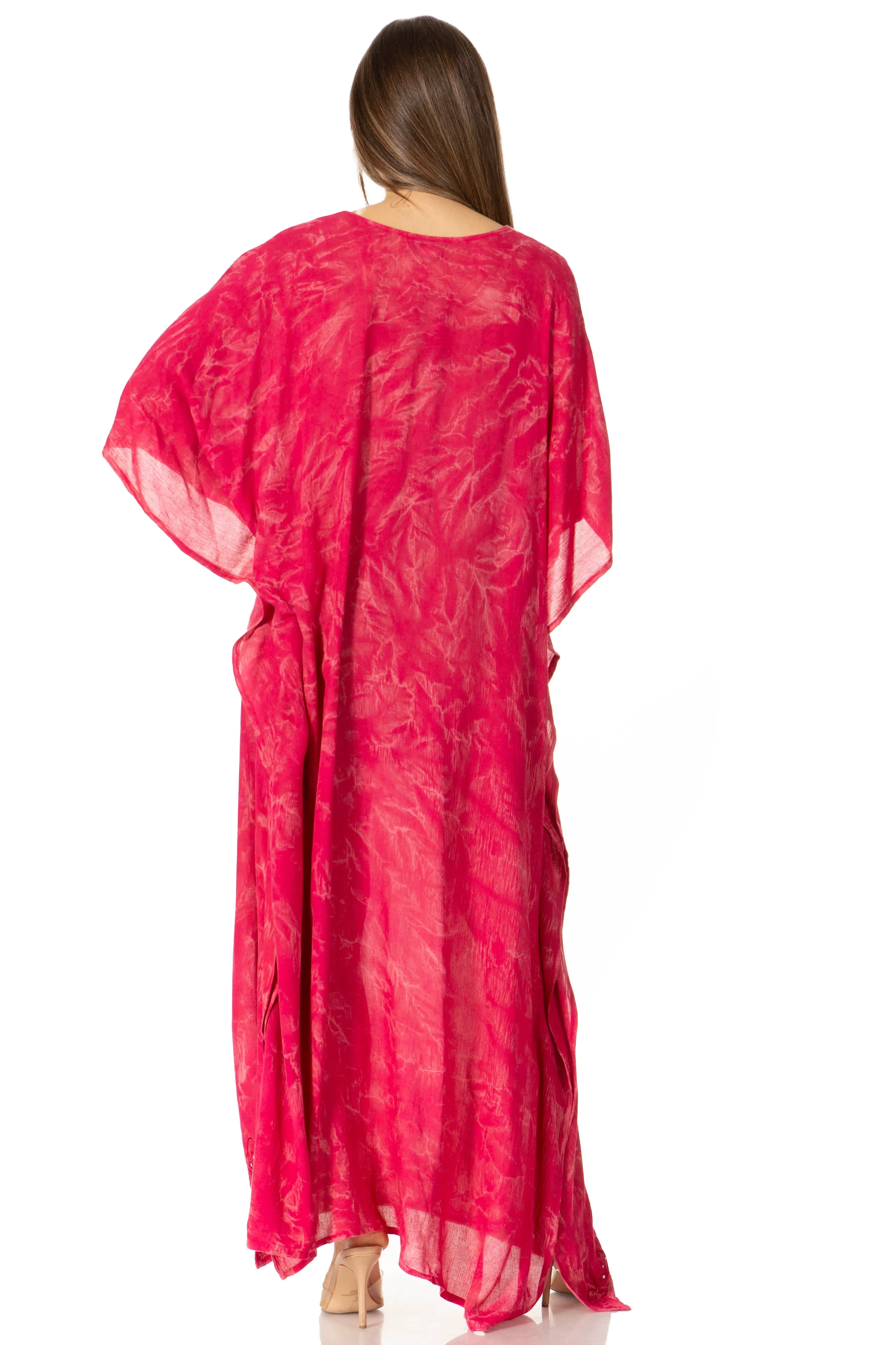 Sakkas Catia Women's Boho-Style Long Maxi Caftan for Lounging and Casual Wear