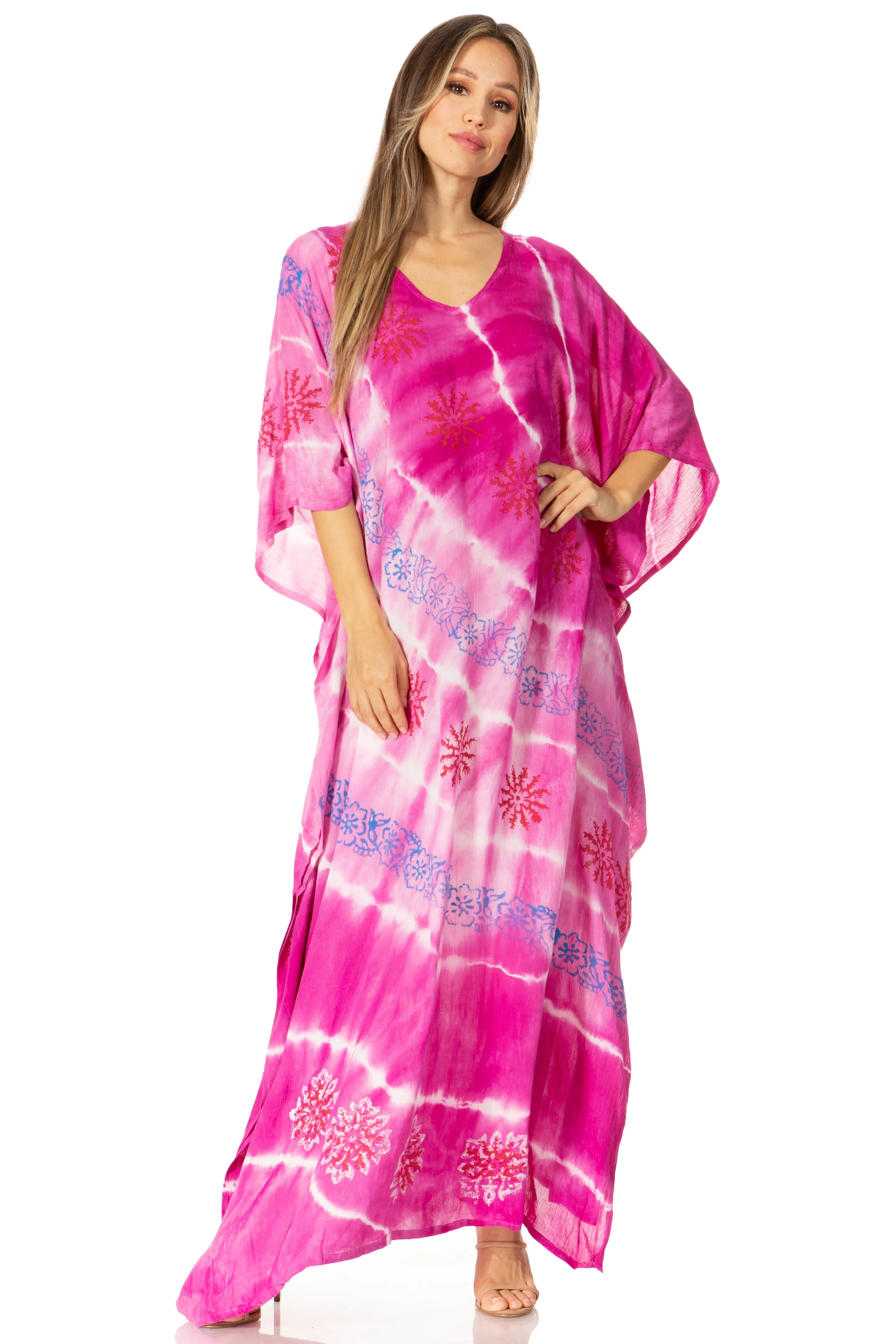 Sakkas Catia Women's Boho-Style Long Maxi Caftan for Lounging and Casual Wear