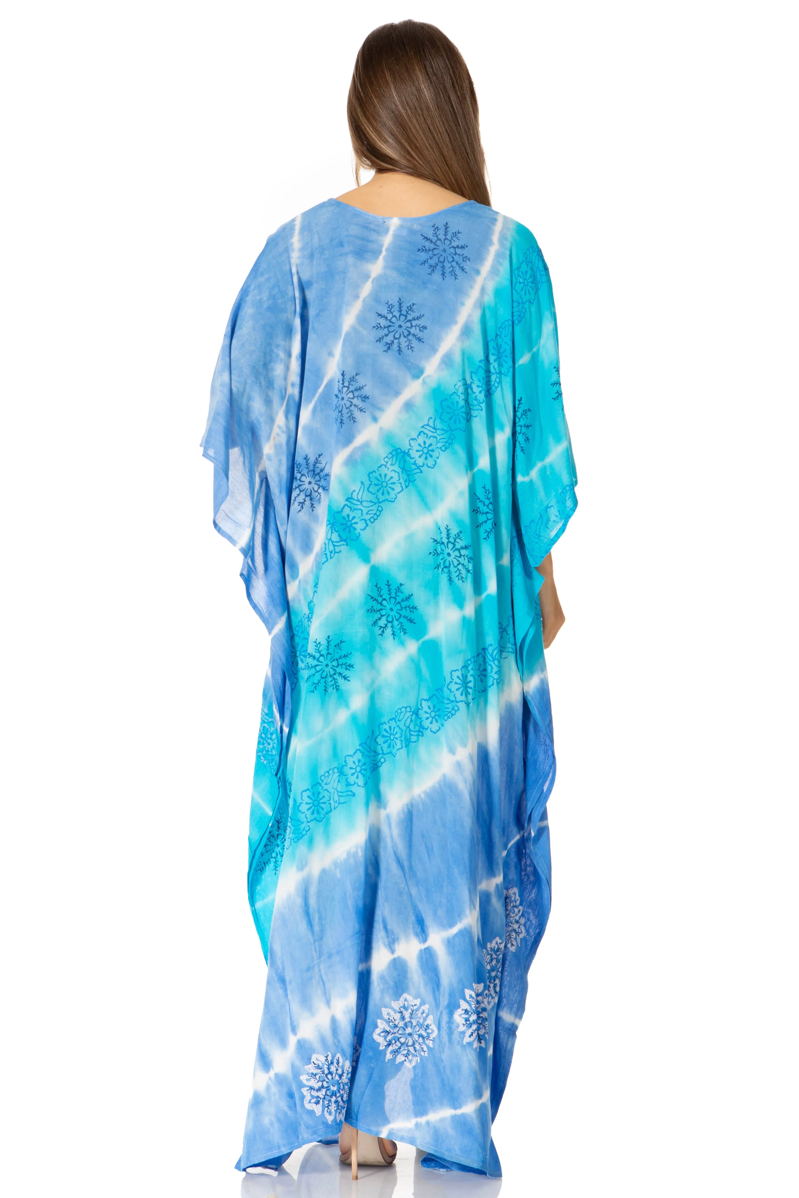 Sakkas Catia Women's Boho-Style Long Maxi Caftan for Lounging and Casual Wear