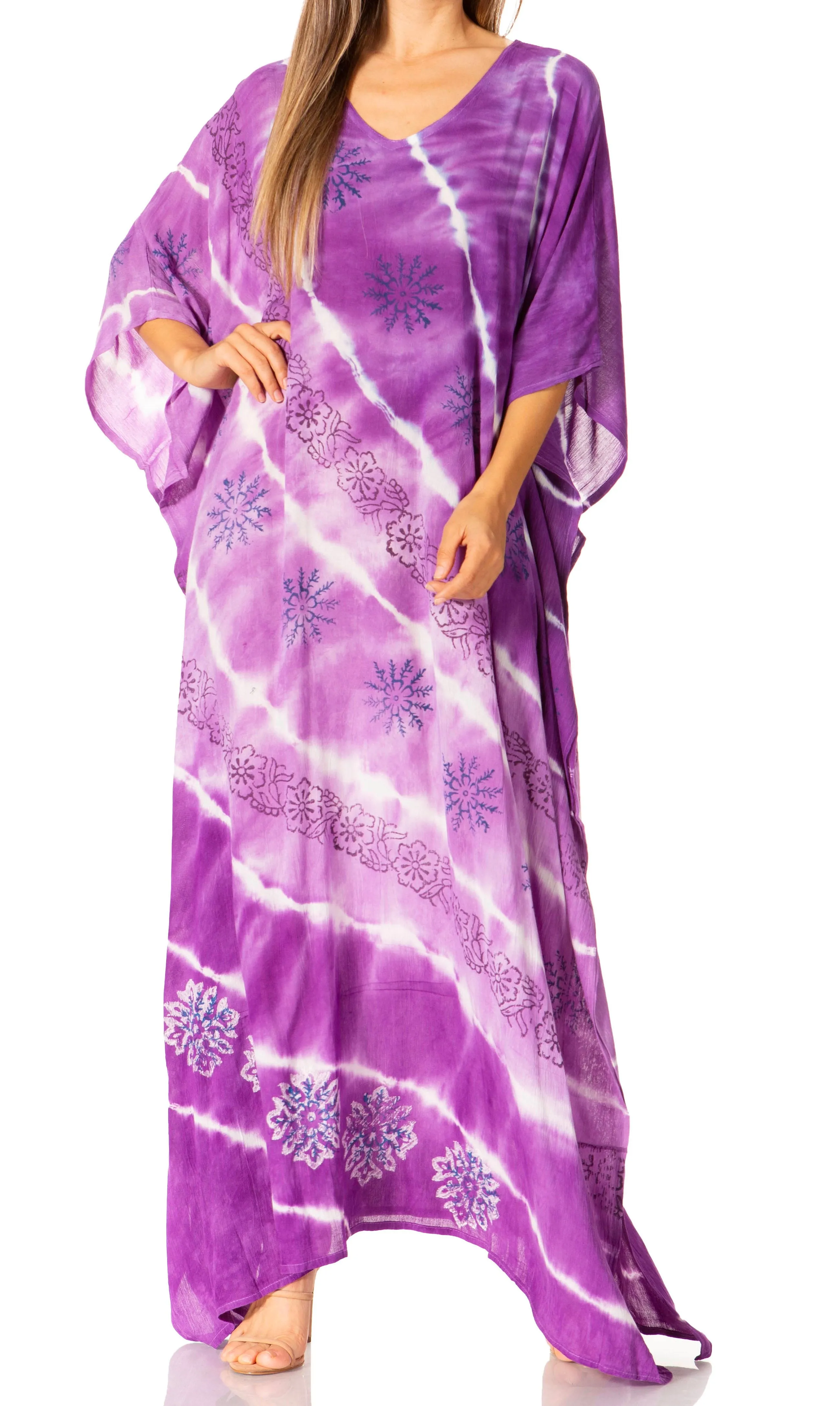 Sakkas Catia Women's Boho-Style Long Maxi Caftan for Lounging and Casual Wear