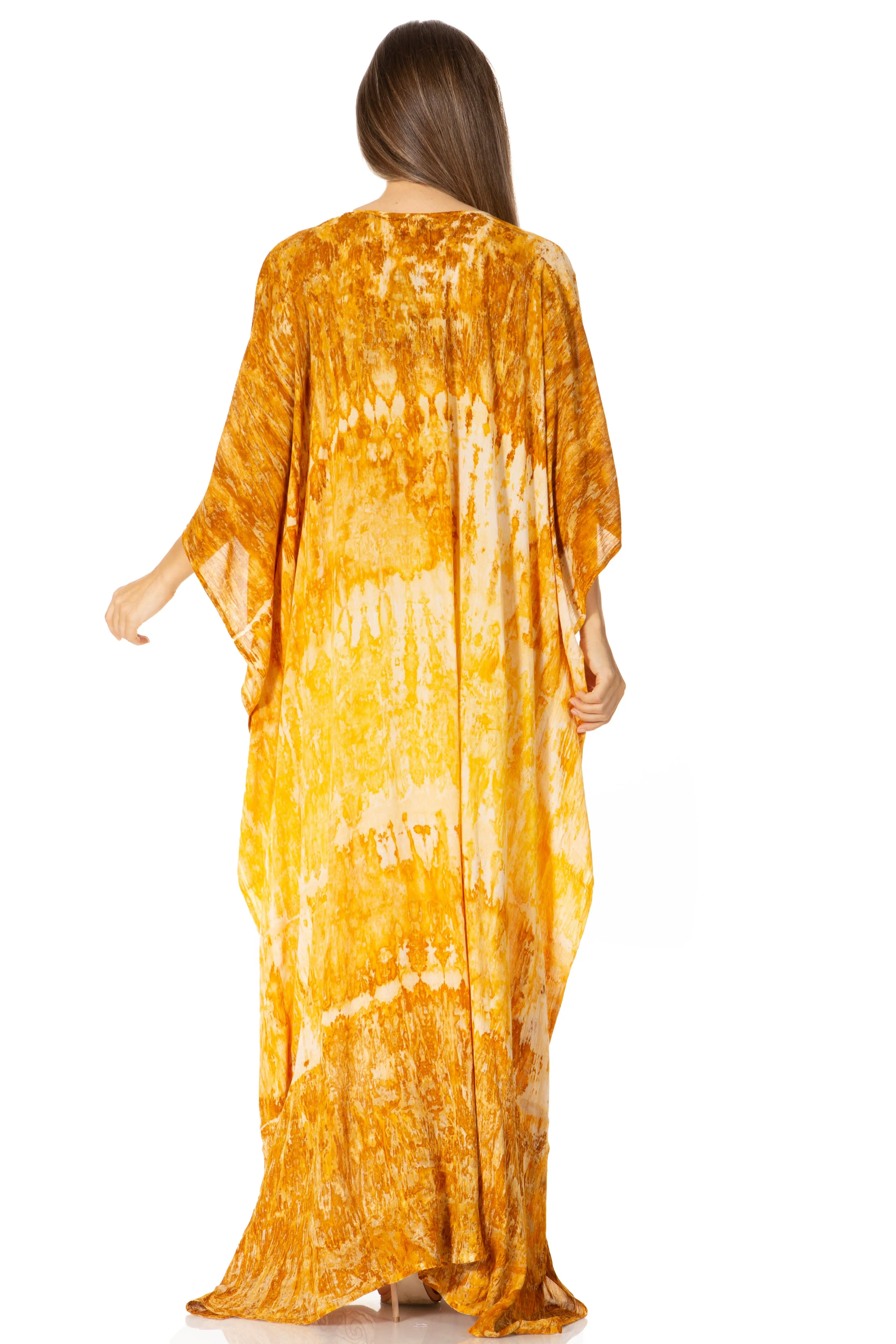 Sakkas Catia Women's Boho-Style Long Maxi Caftan for Lounging and Casual Wear