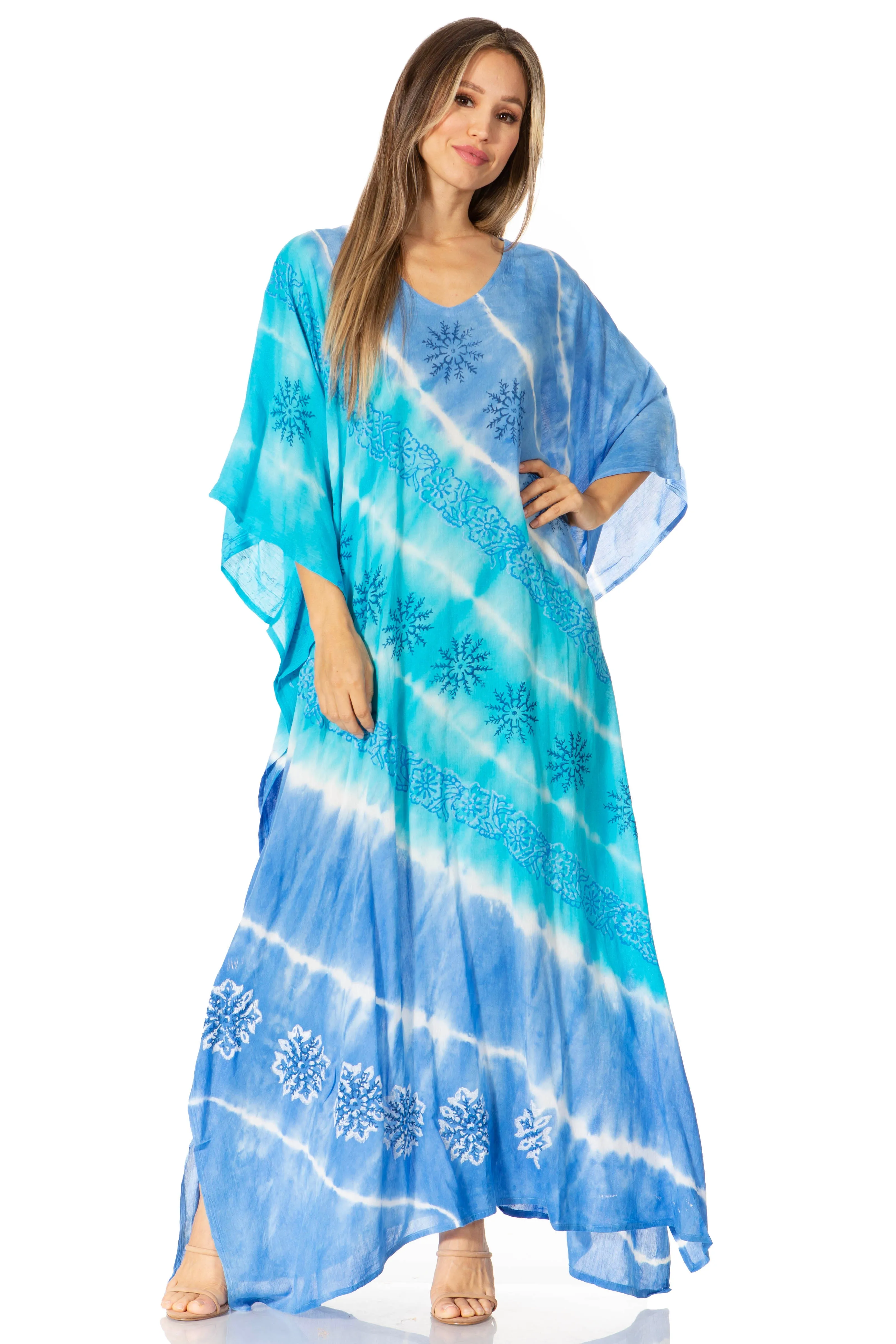 Sakkas Catia Women's Boho-Style Long Maxi Caftan for Lounging and Casual Wear