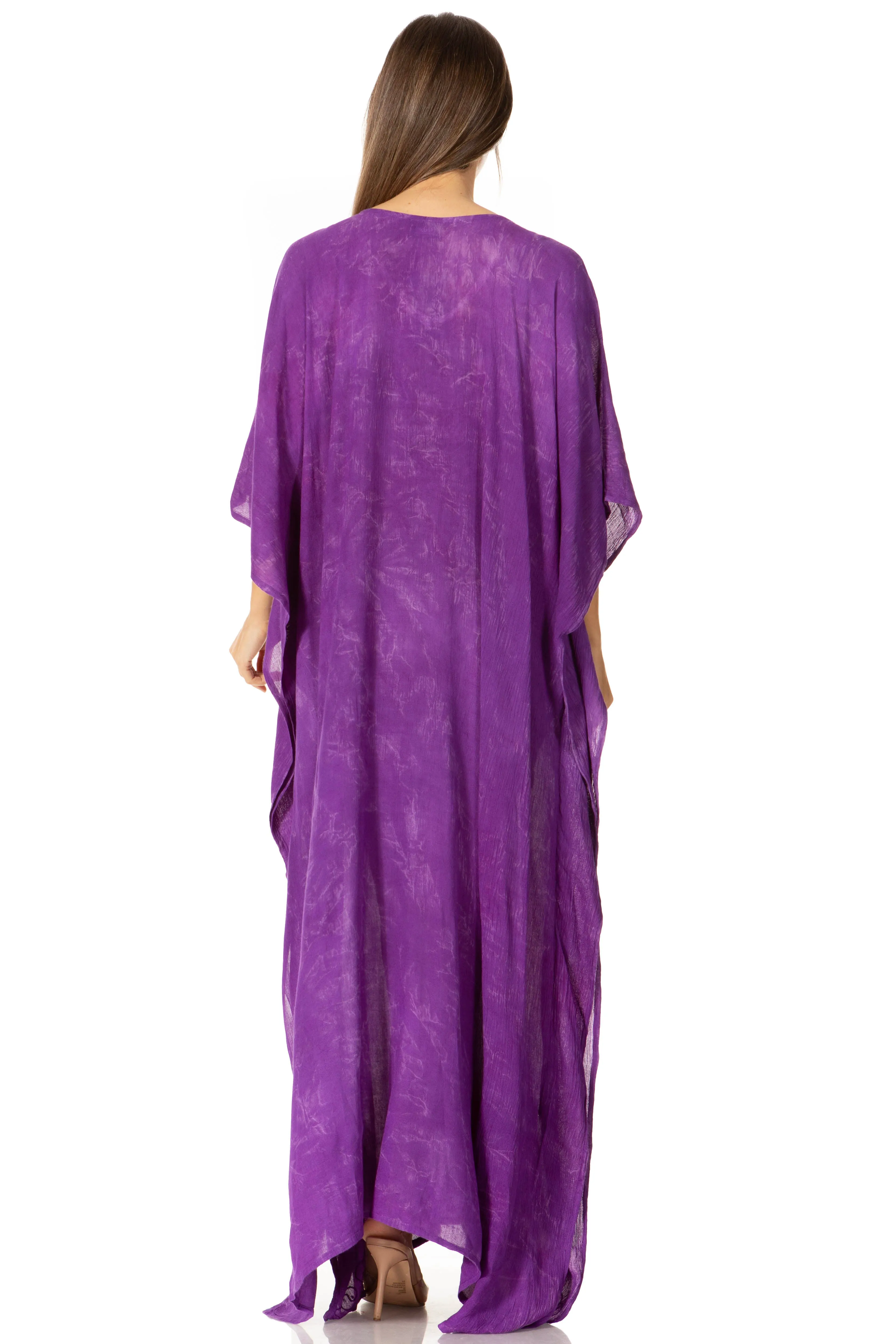 Sakkas Catia Women's Boho-Style Long Maxi Caftan for Lounging and Casual Wear