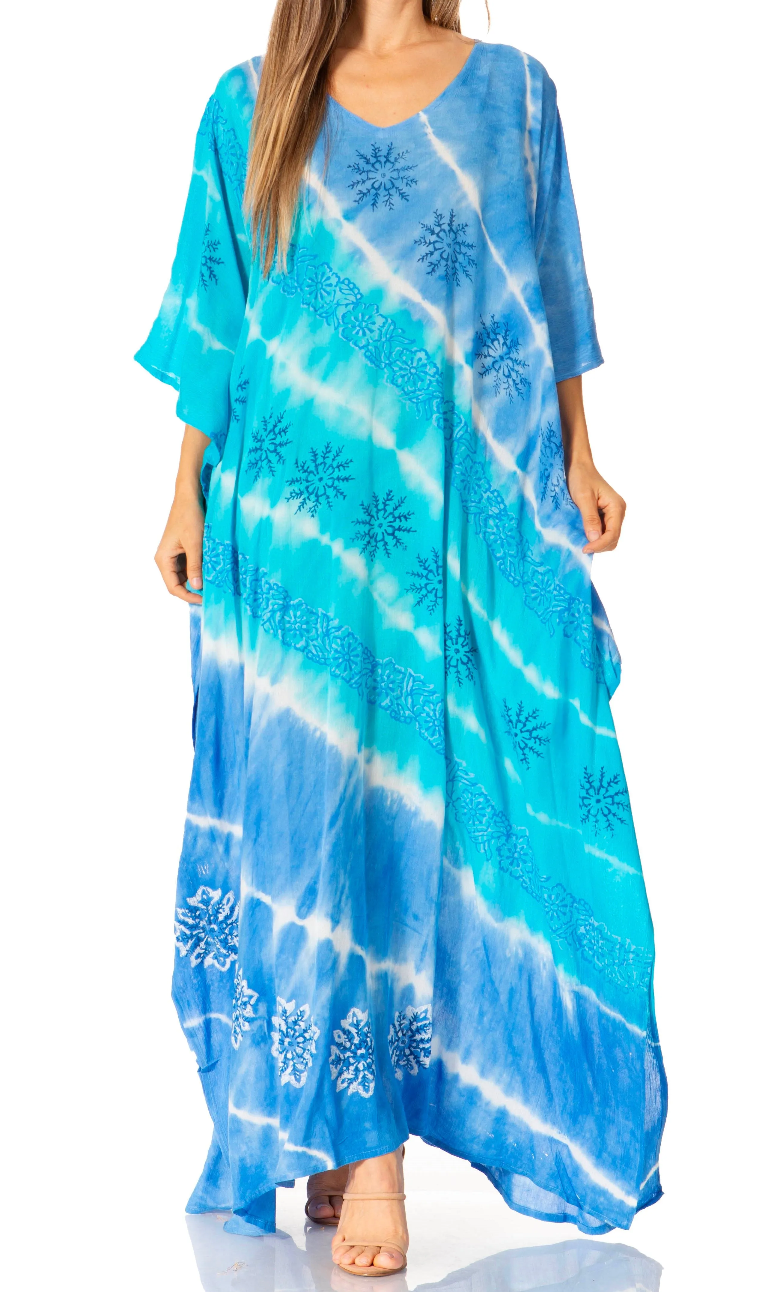 Sakkas Catia Women's Boho-Style Long Maxi Caftan for Lounging and Casual Wear