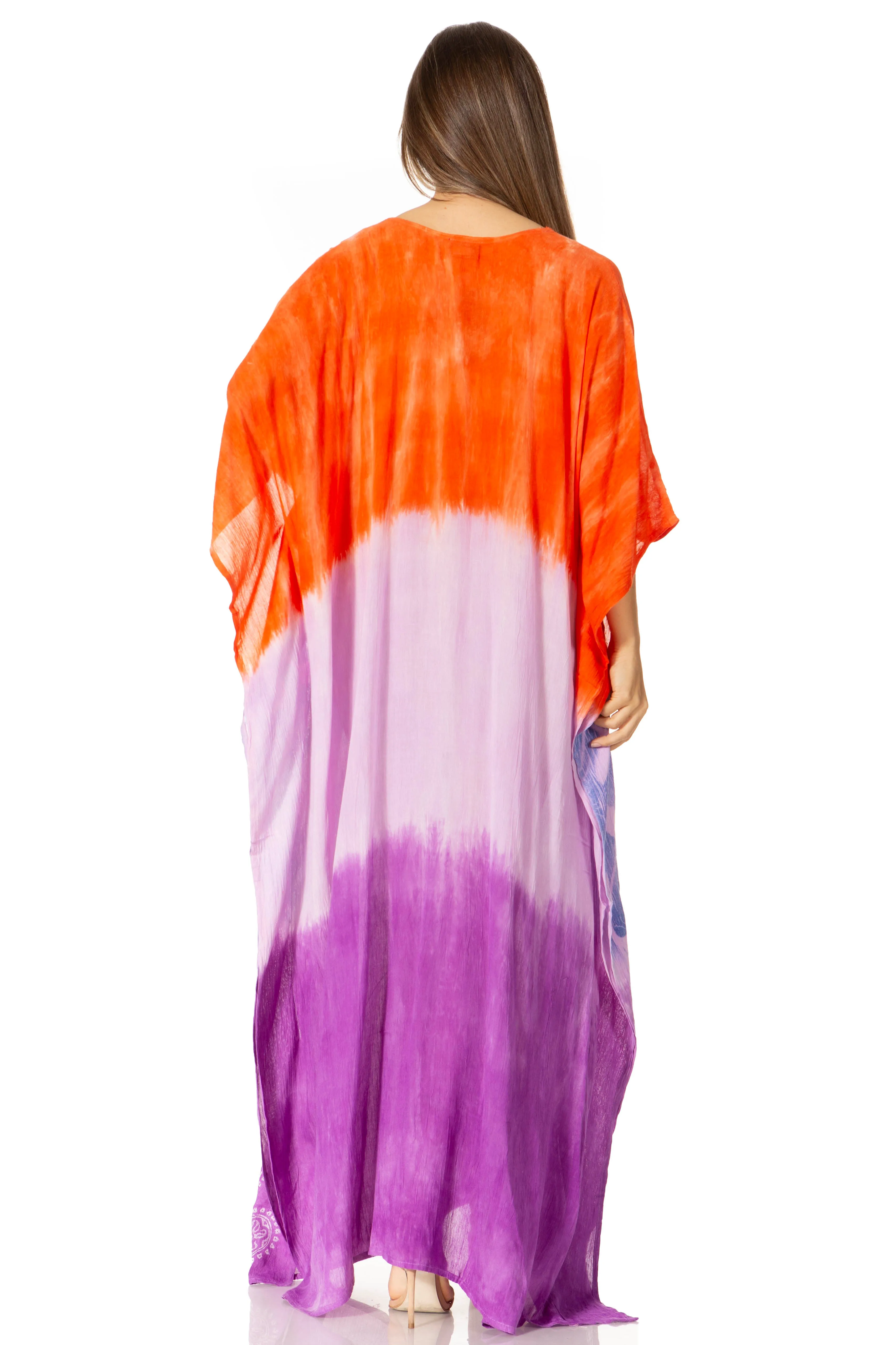 Sakkas Catia Women's Boho-Style Long Maxi Caftan for Lounging and Casual Wear