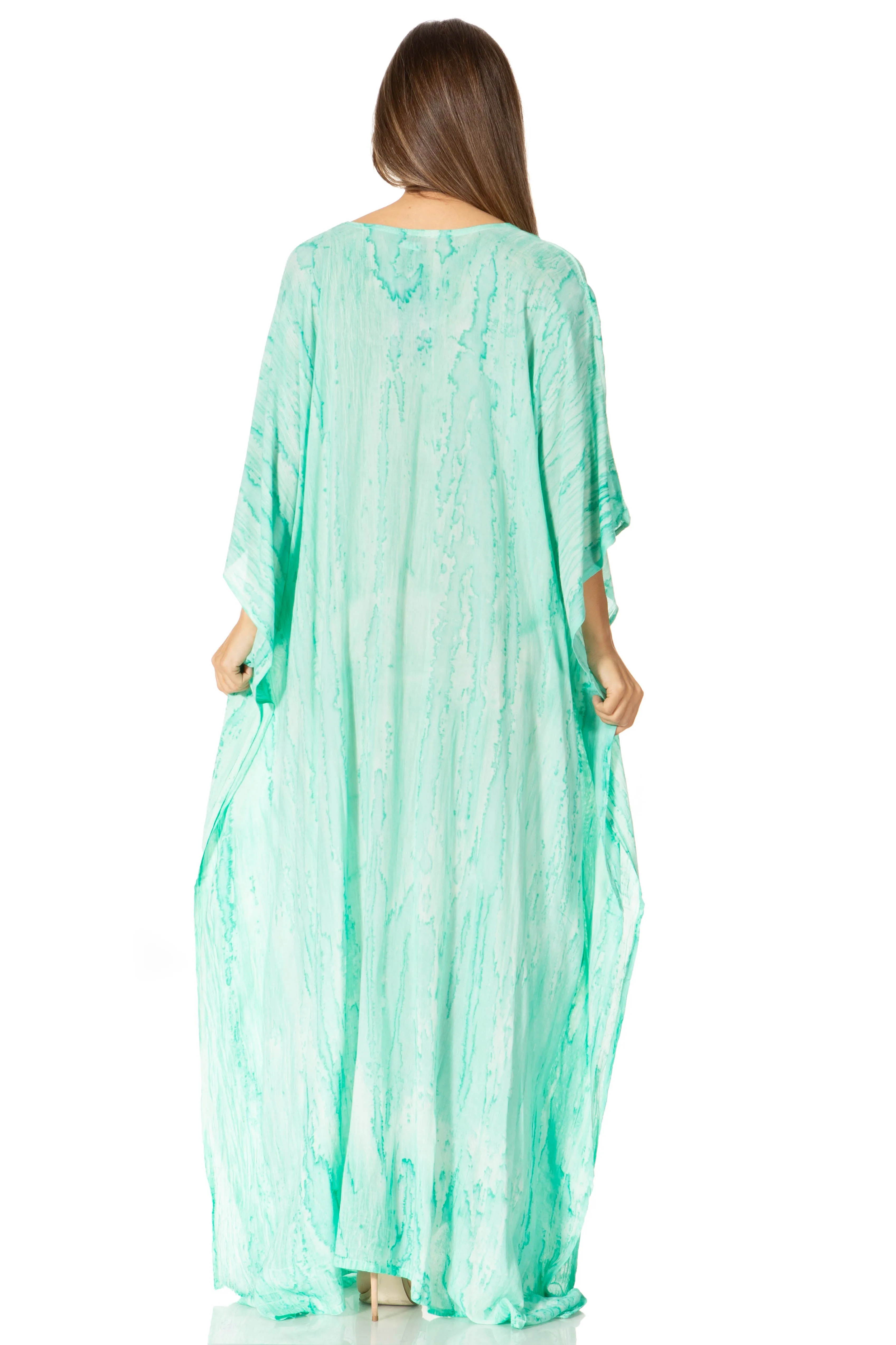 Sakkas Catia Women's Boho-Style Long Maxi Caftan for Lounging and Casual Wear