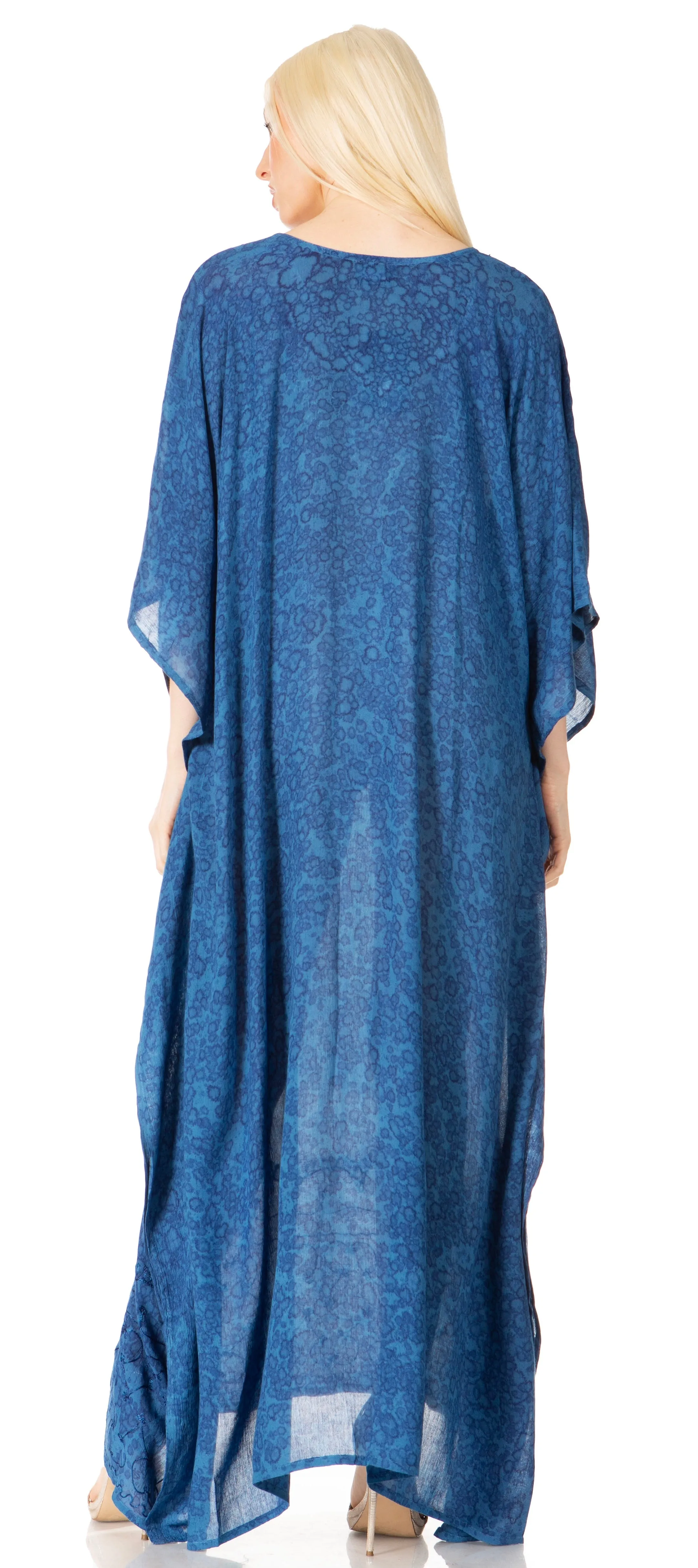 Sakkas Catia Women's Boho-Style Long Maxi Caftan for Lounging and Casual Wear