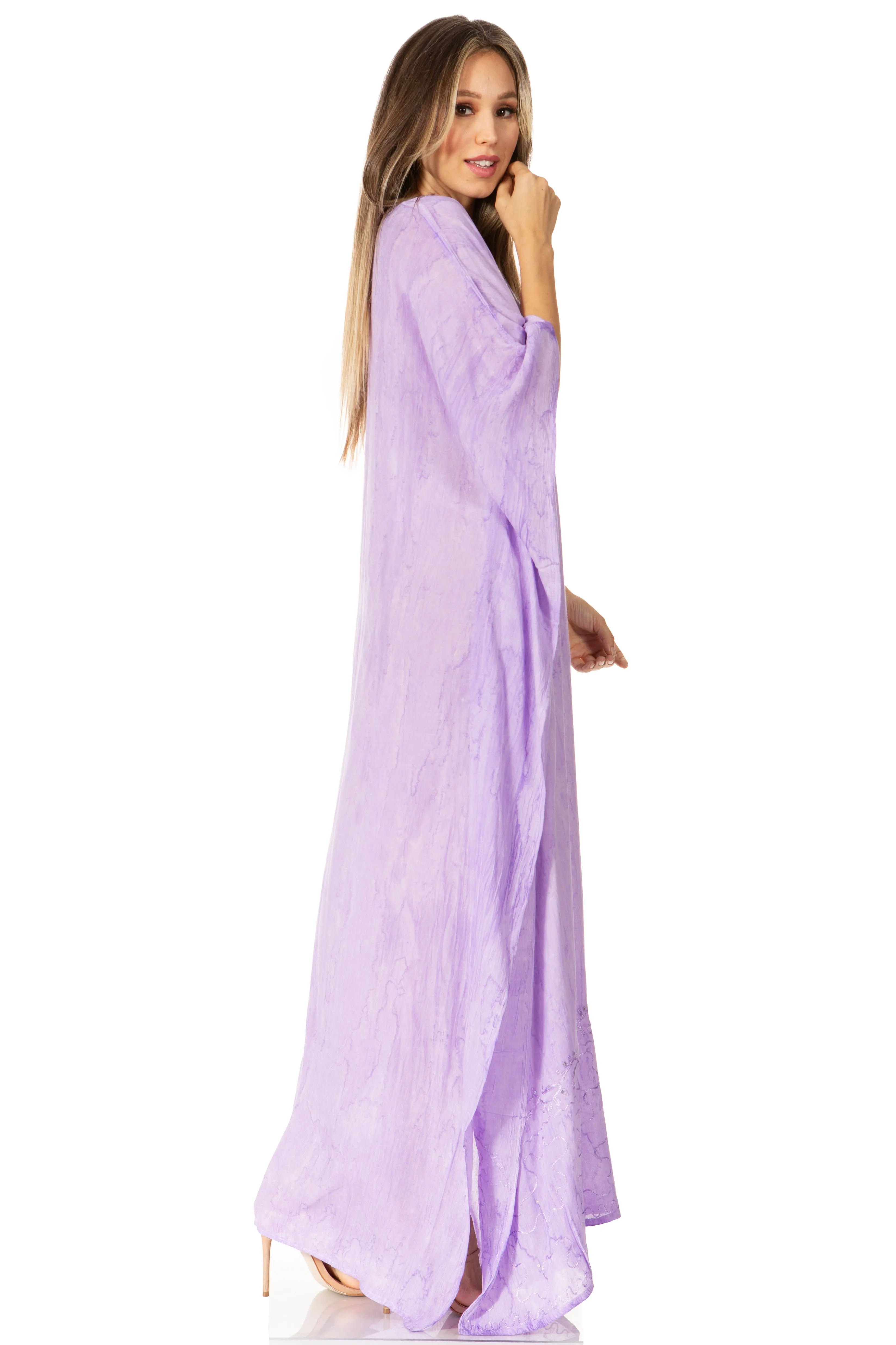 Sakkas Catia Women's Boho-Style Long Maxi Caftan for Lounging and Casual Wear