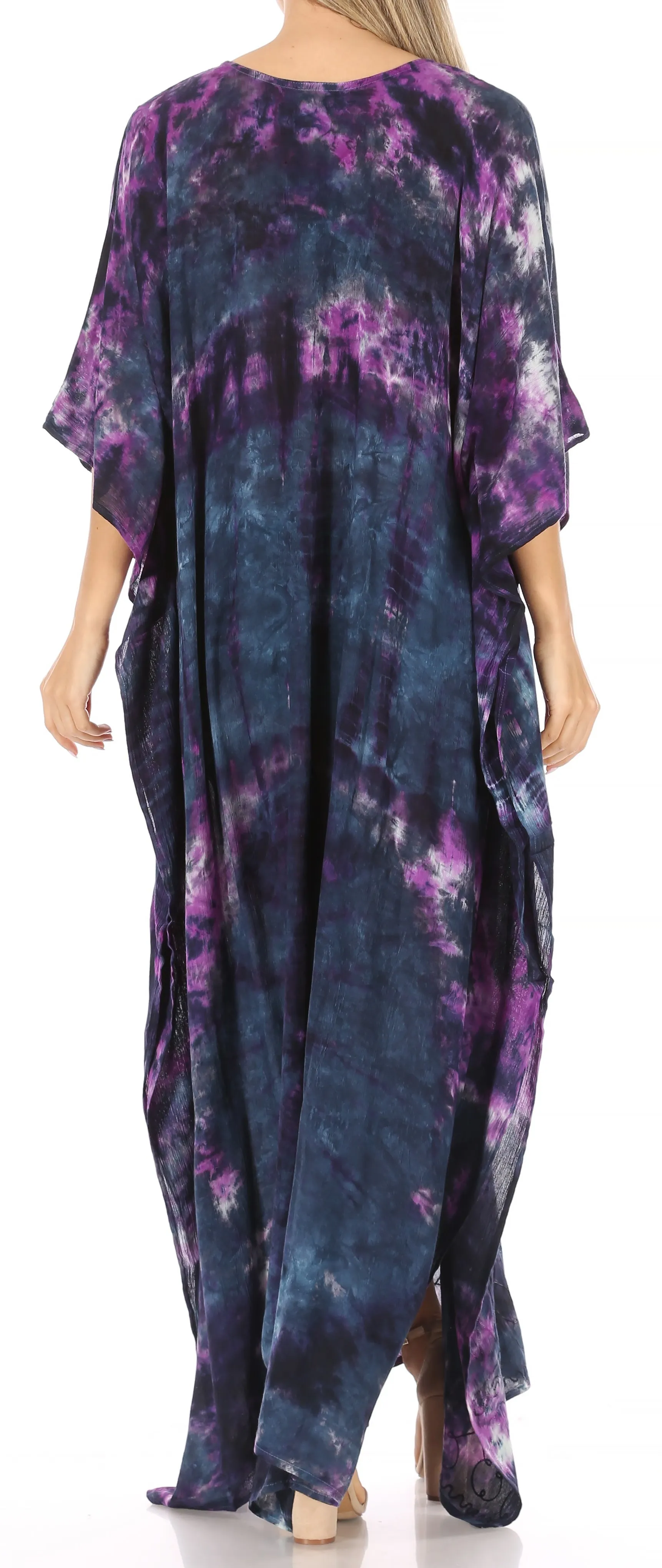 Sakkas Catia Women's Boho-Style Long Maxi Caftan for Lounging and Casual Wear