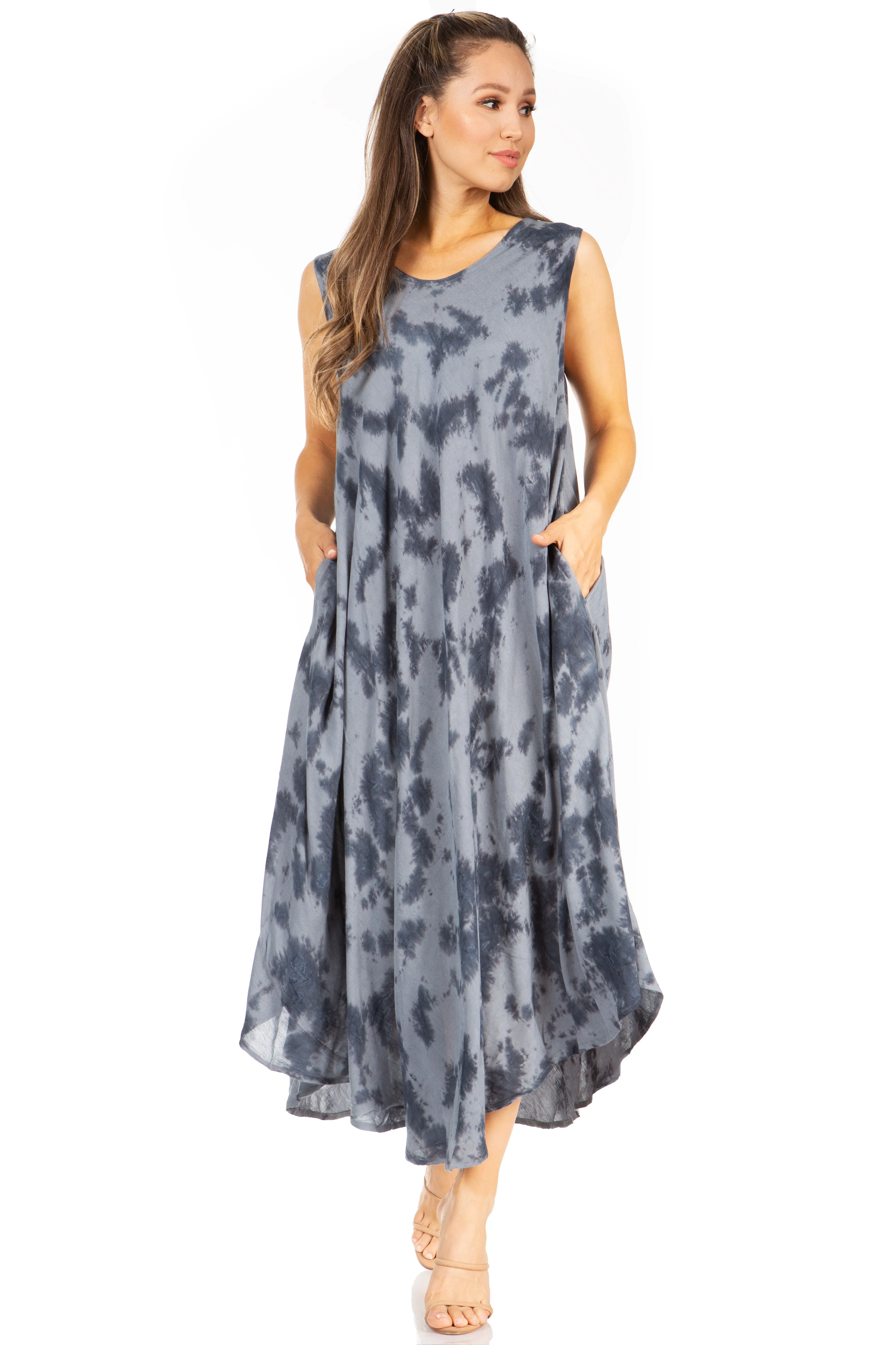 Sakkas Starlight Second Tie Dye Caftan Dress: Women's Beach Cover Up