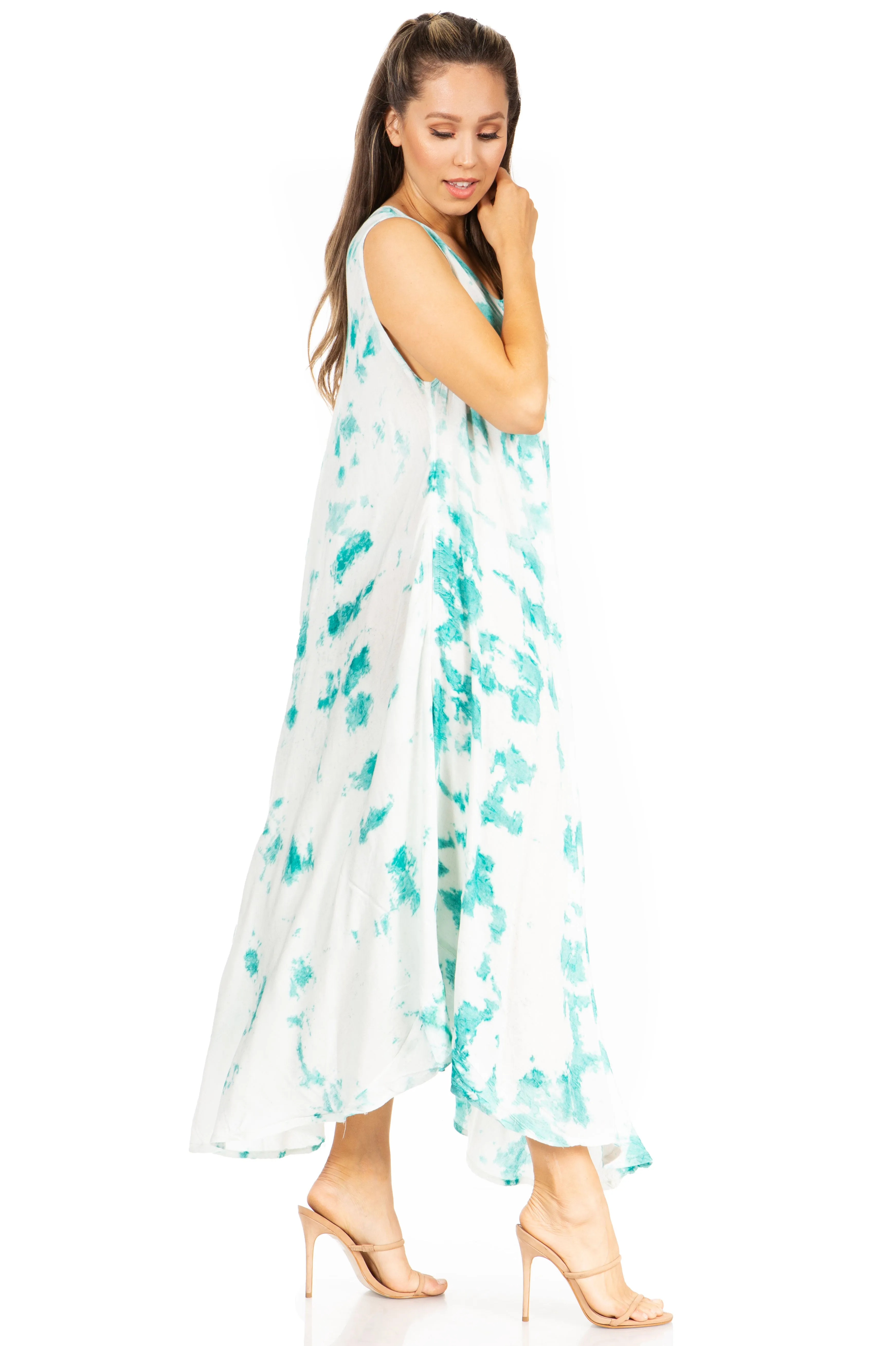 Sakkas Starlight Second Tie Dye Caftan Dress: Women's Beach Cover Up