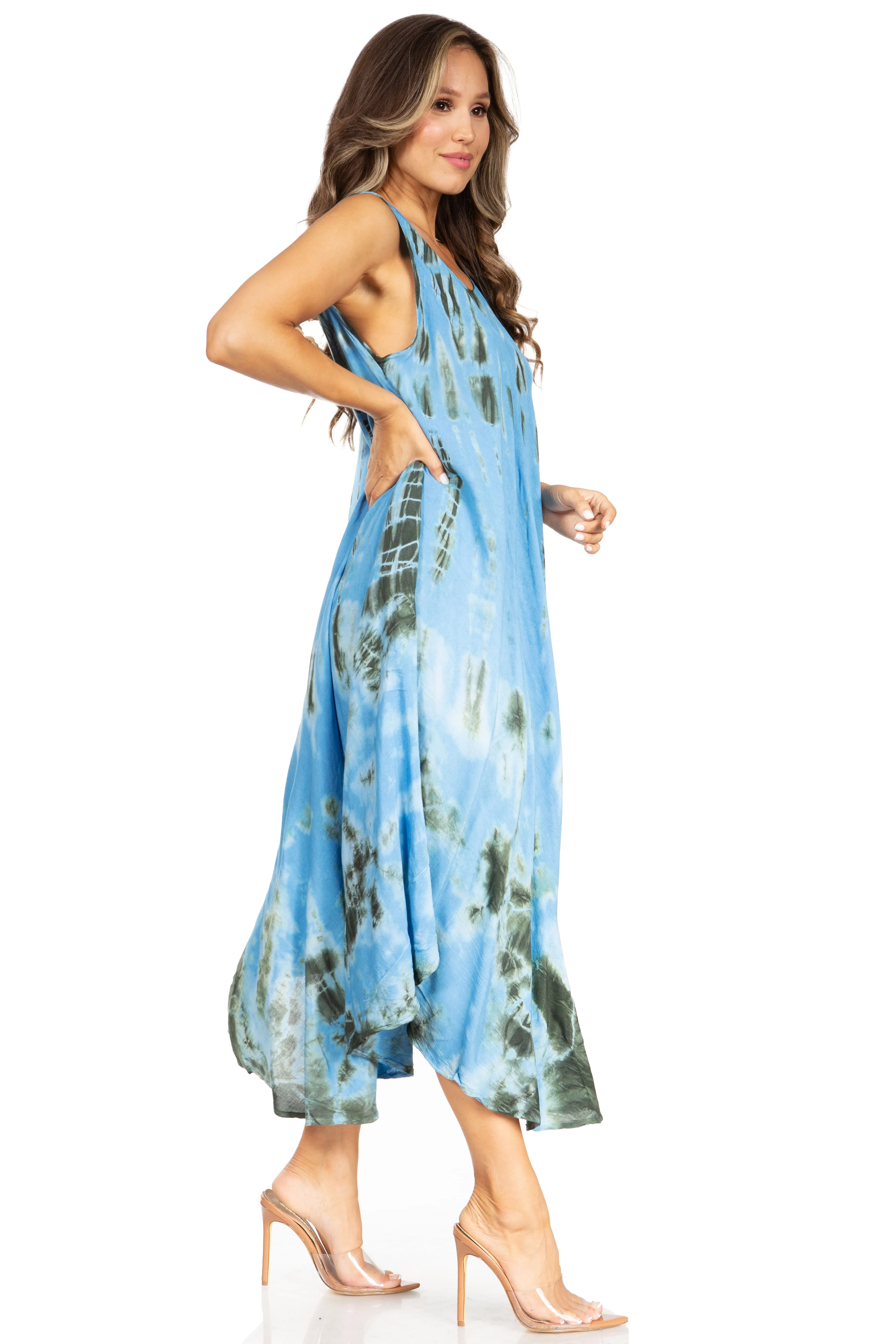 Sakkas Starlight Second Tie Dye Caftan Dress: Women's Beach Cover Up