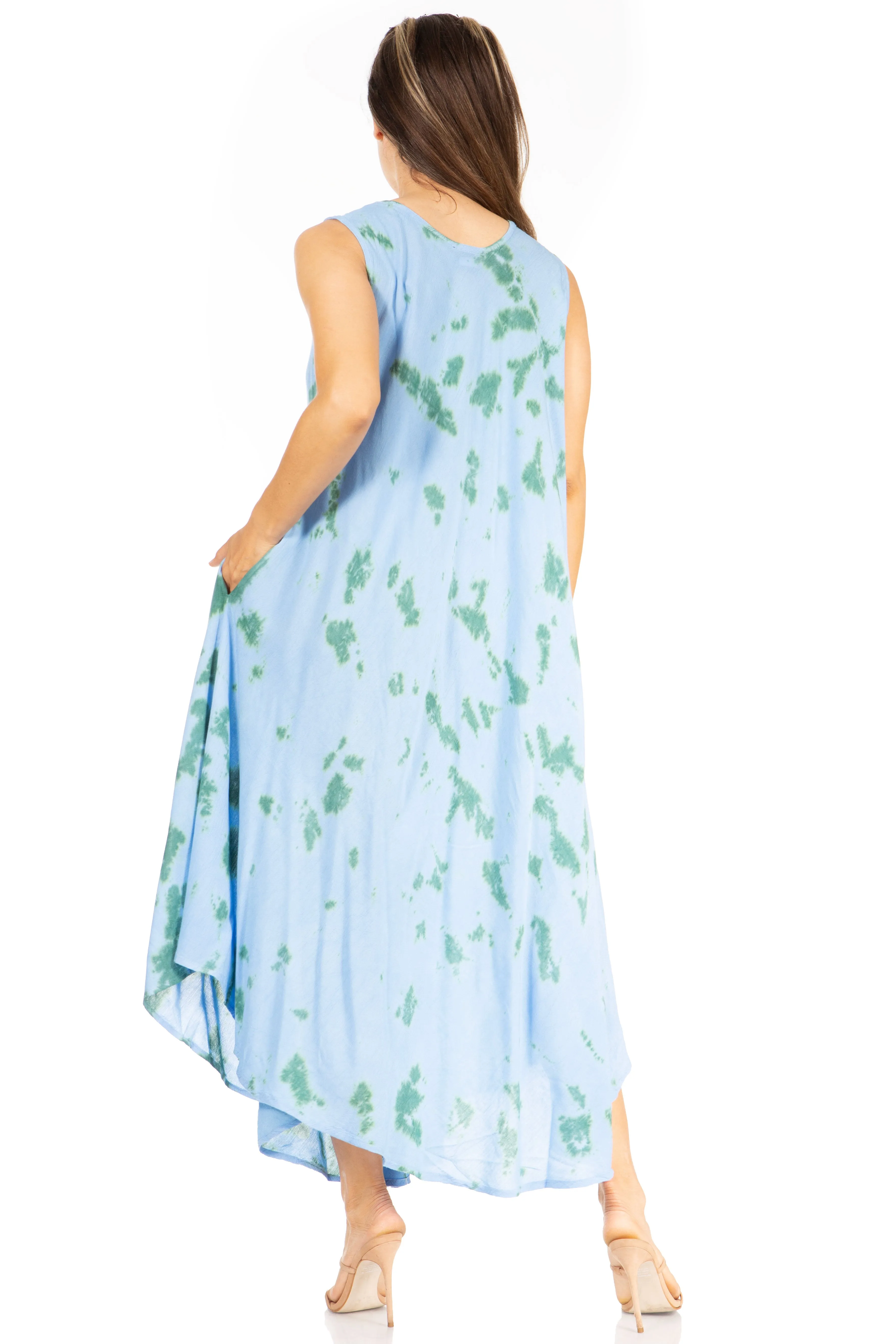 Sakkas Starlight Second Tie Dye Caftan Dress: Women's Beach Cover Up