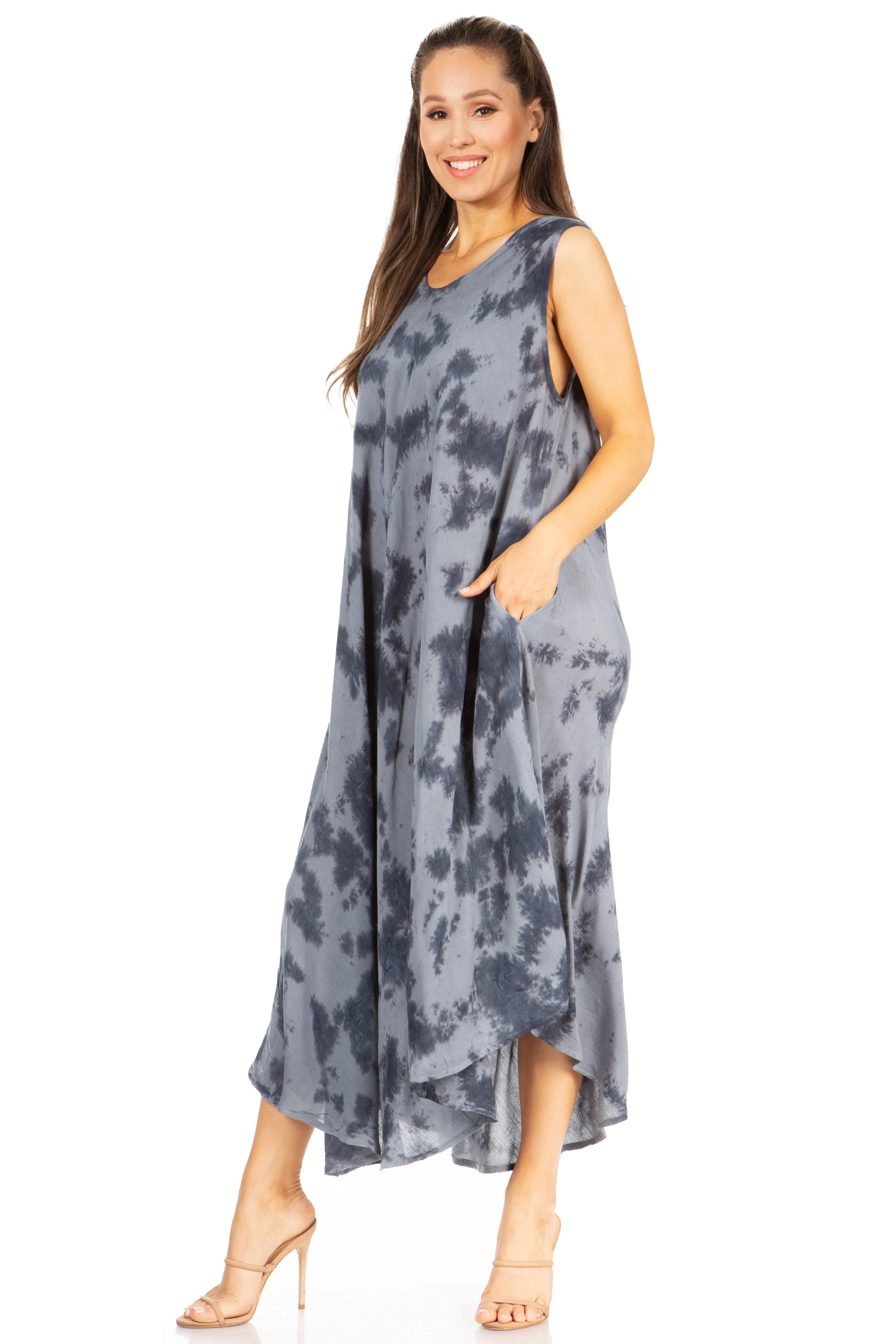 Sakkas Starlight Second Tie Dye Caftan Dress: Women's Beach Cover Up