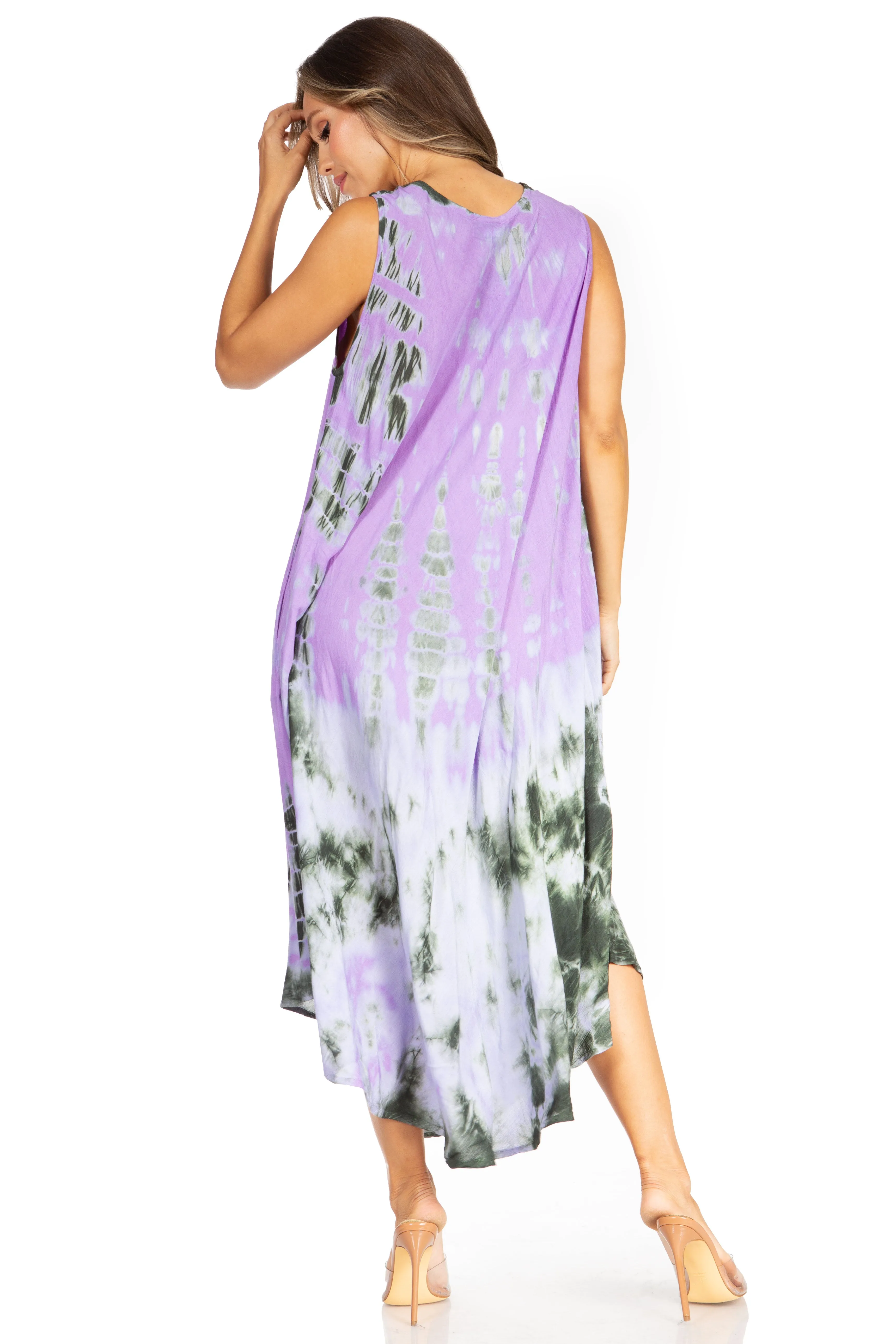 Sakkas Starlight Second Tie Dye Caftan Dress: Women's Beach Cover Up