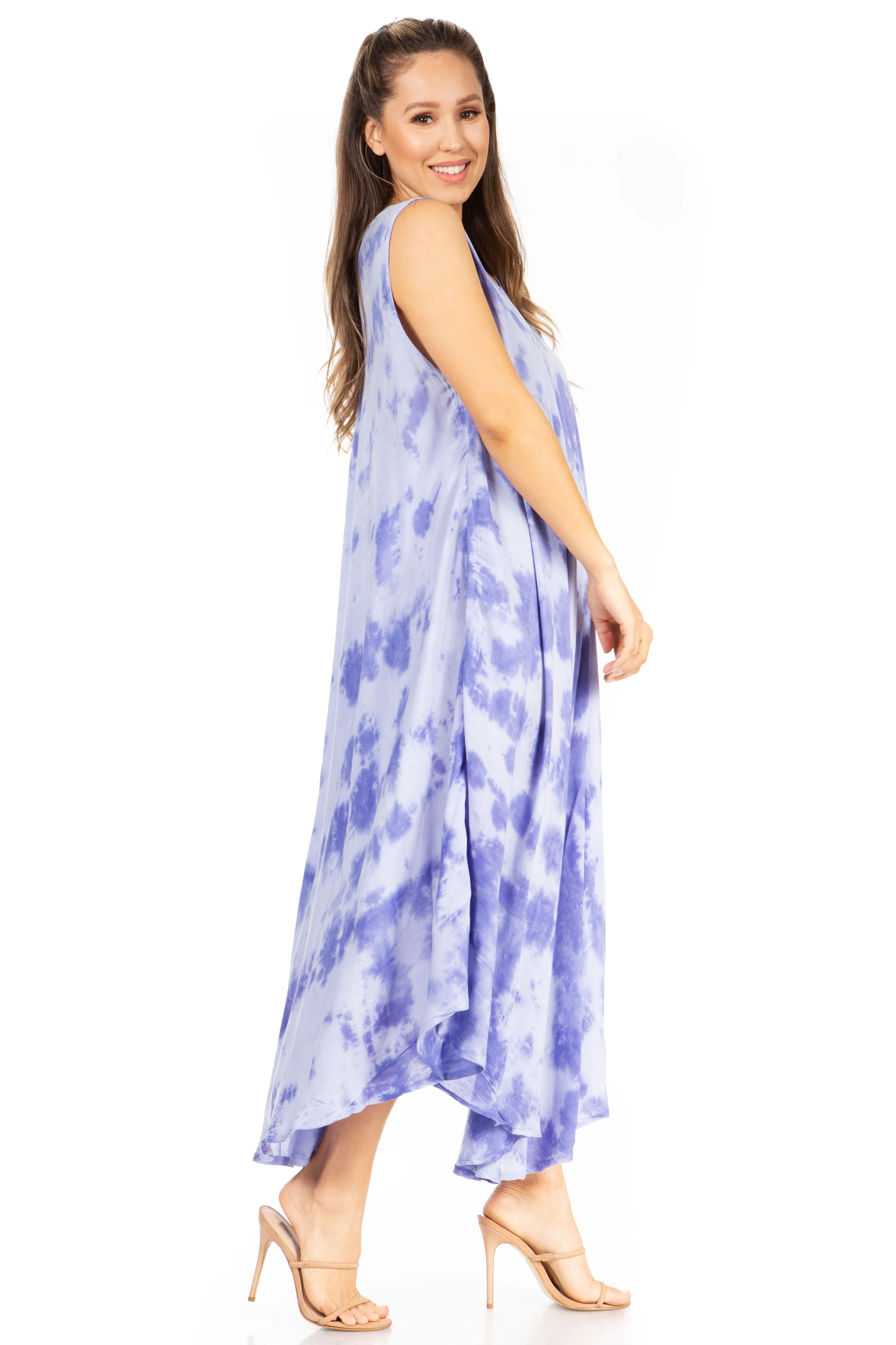 Sakkas Starlight Second Tie Dye Caftan Dress: Women's Beach Cover Up