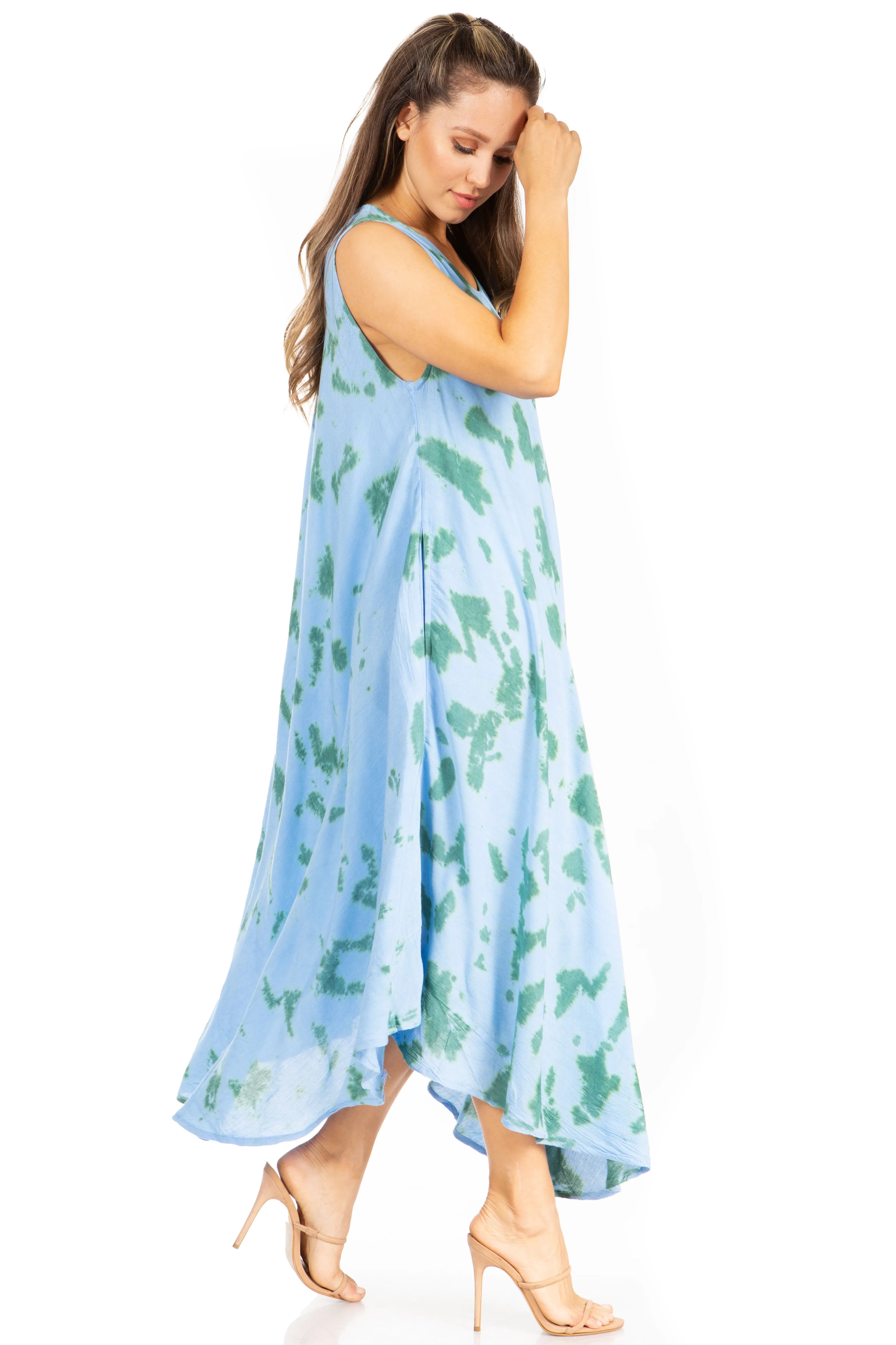 Sakkas Starlight Second Tie Dye Caftan Dress: Women's Beach Cover Up