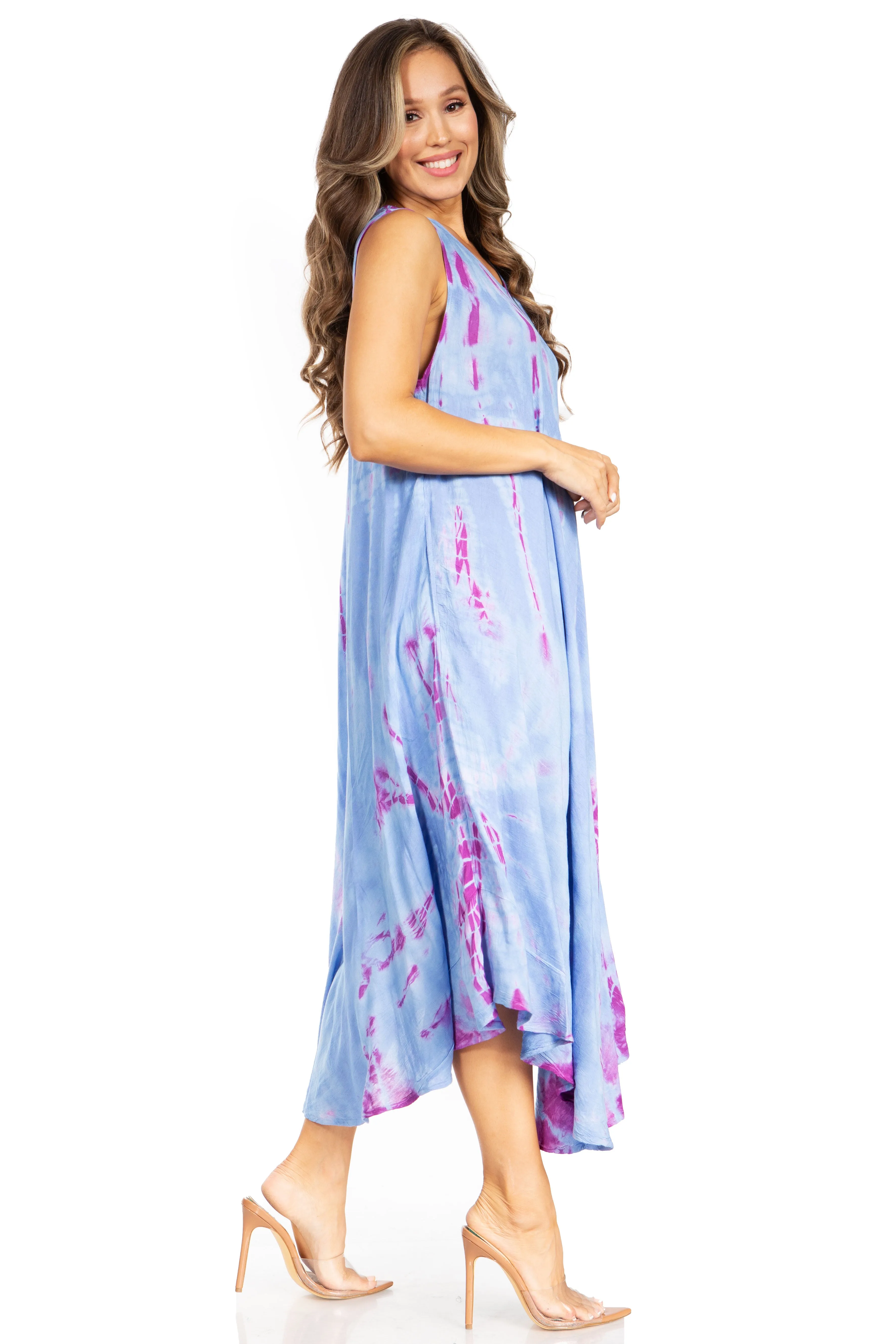 Sakkas Starlight Second Tie Dye Caftan Dress: Women's Beach Cover Up