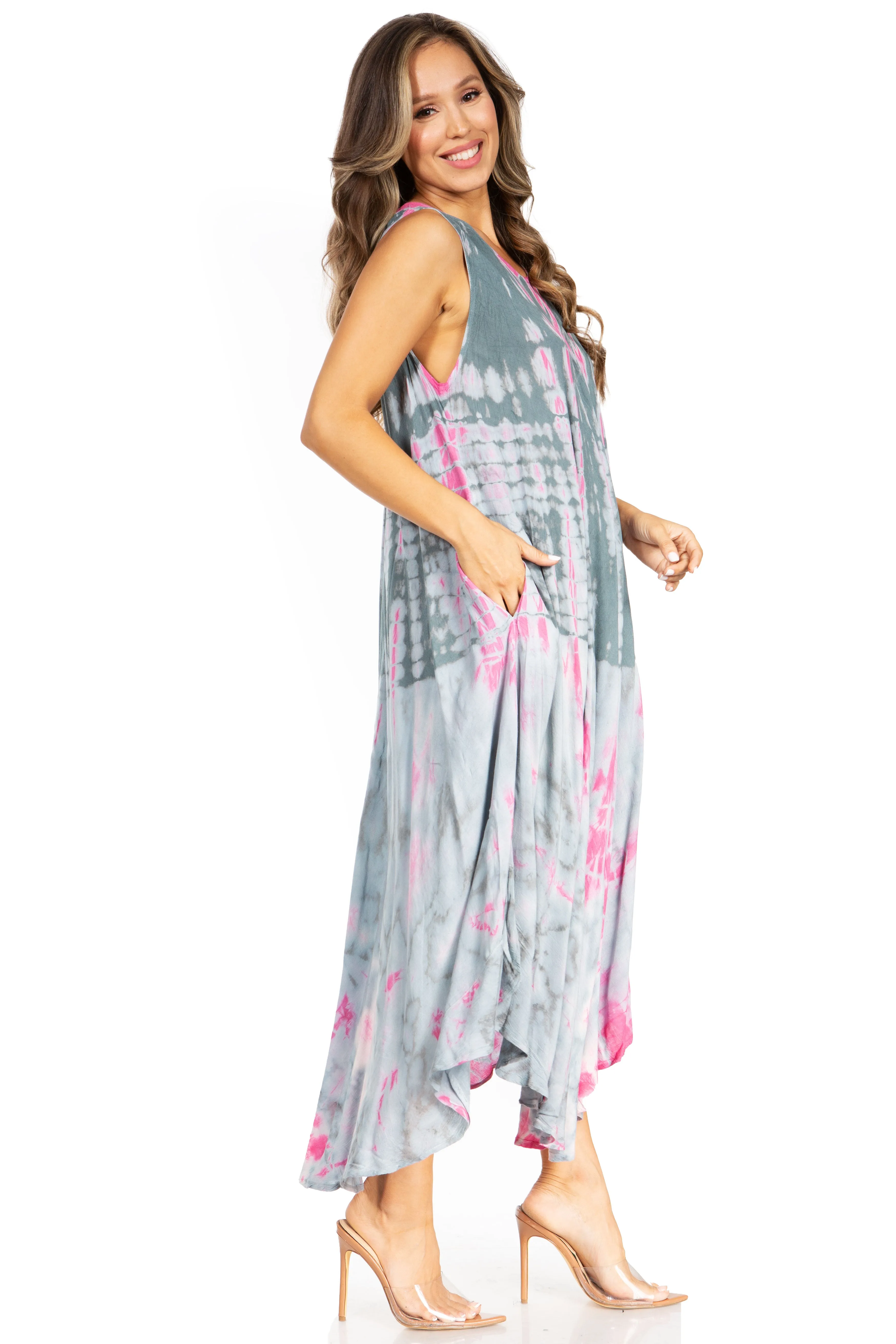 Sakkas Starlight Second Tie Dye Caftan Dress: Women's Beach Cover Up