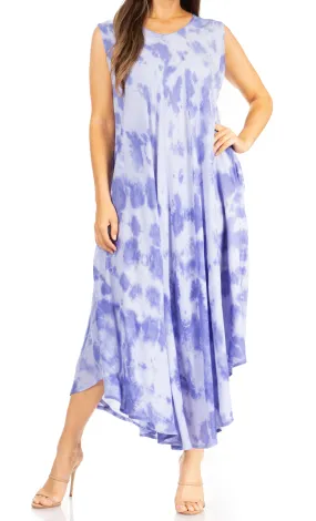 Sakkas Starlight Second Tie Dye Caftan Dress: Women's Beach Cover Up