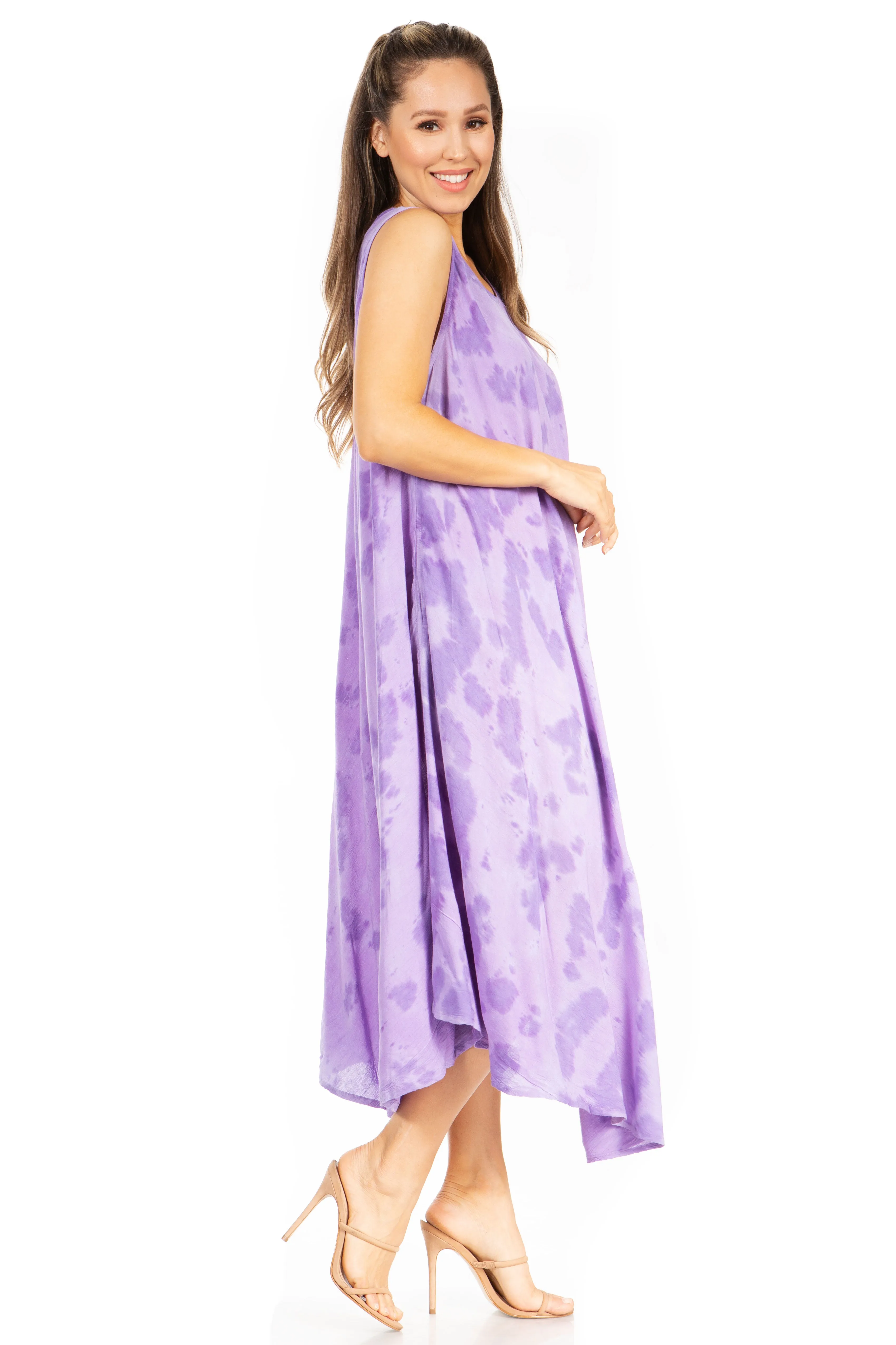 Sakkas Starlight Second Tie Dye Caftan Dress: Women's Beach Cover Up